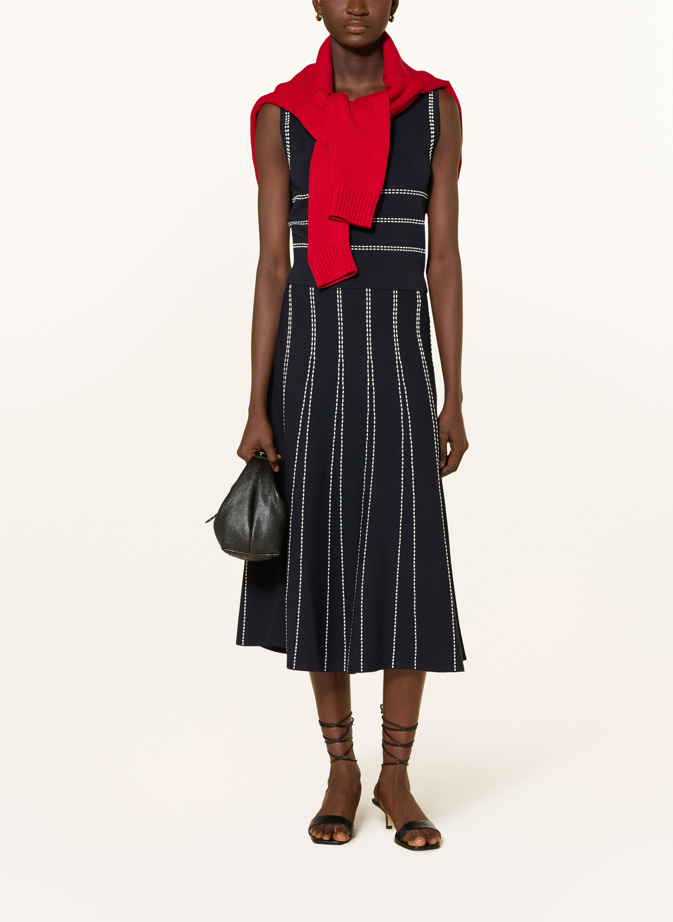 LIU JO Stricktop: DUNKELBLAU / WEISS