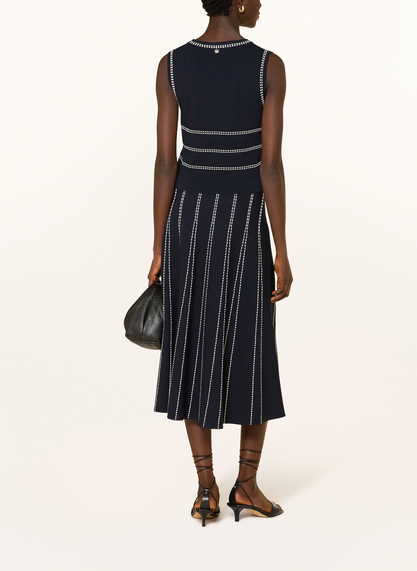 LIU JO Stricktop: DUNKELBLAU / WEISS