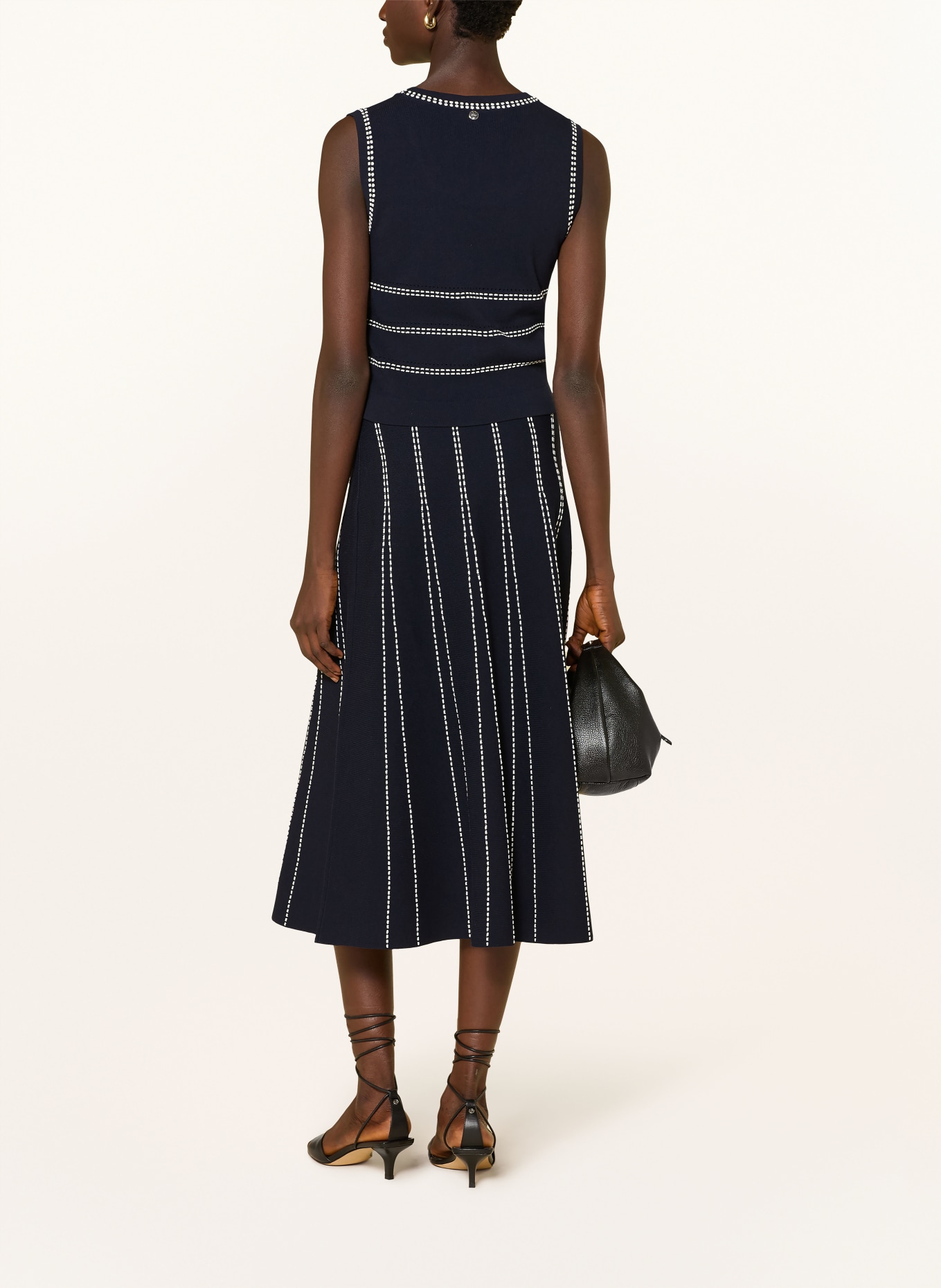 LIU JO jupe en tricot: BLEU FONCÉ / BLANC