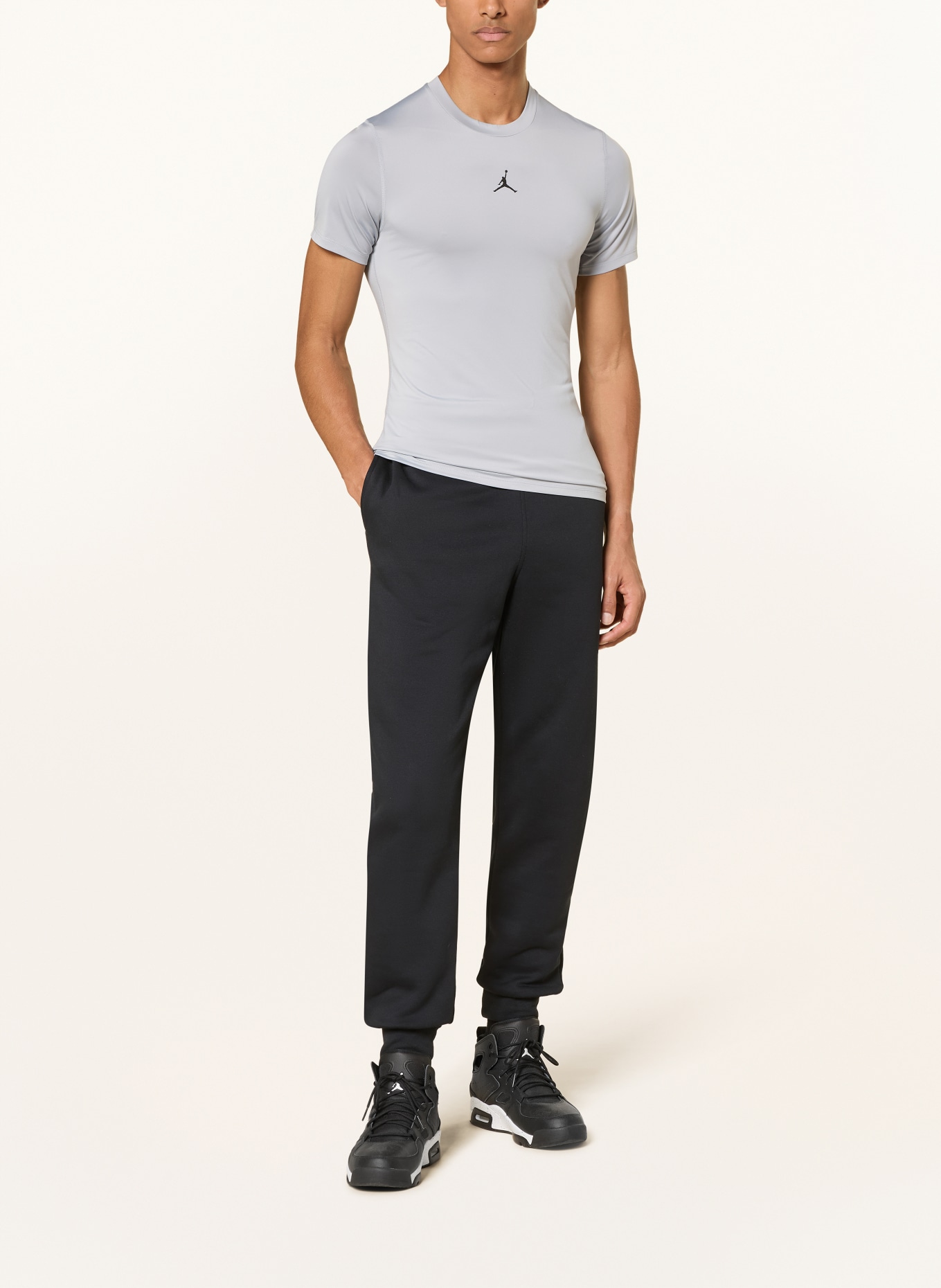 JORDAN JORDAN SPORT T-Shirt: GRAY / BLACK