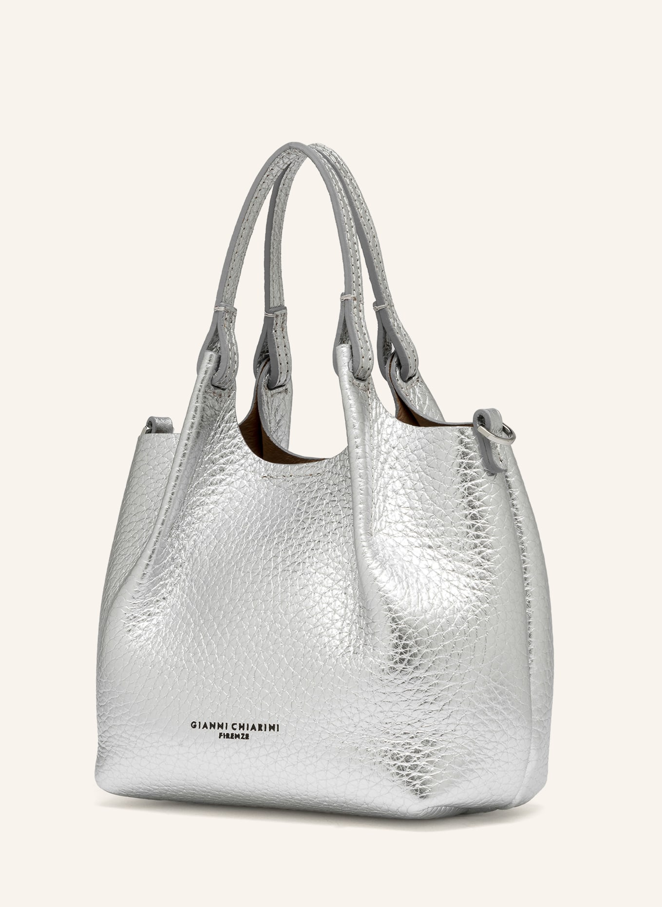 GIANNI CHIARINI DUA MINI shoulder bag: SILVER