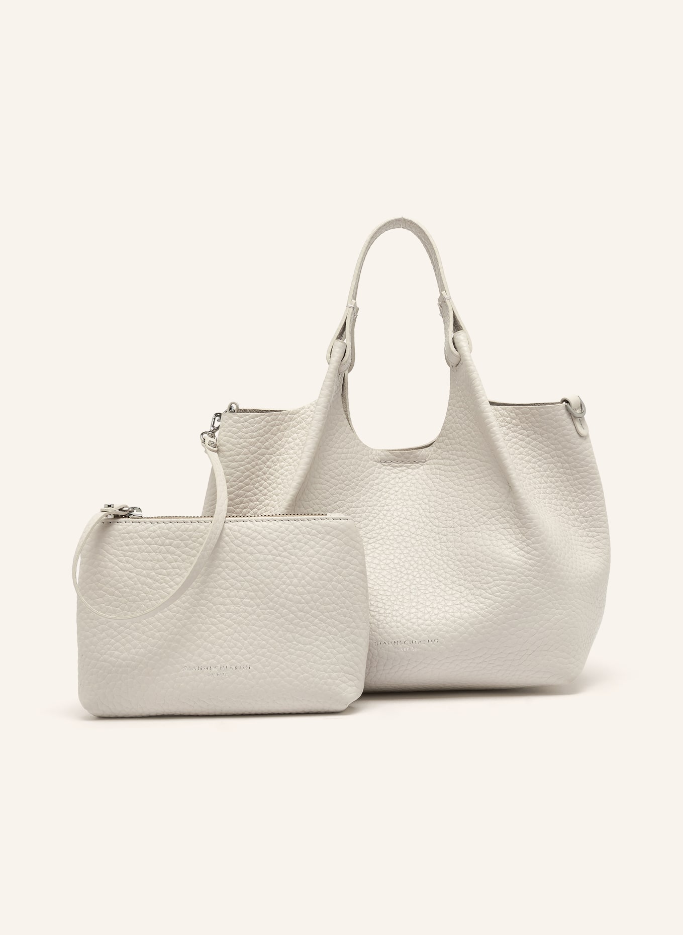 GIANNI CHIARINI DUA MEDIUM shoulder bag with pouch: CAMEL