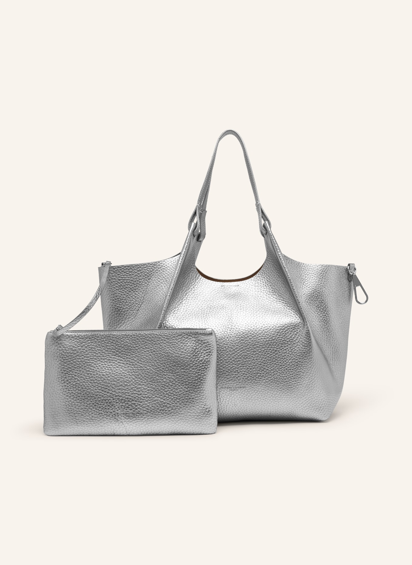 GIANNI CHIARINI Shopper DUA XL mit Pouch: SILBER