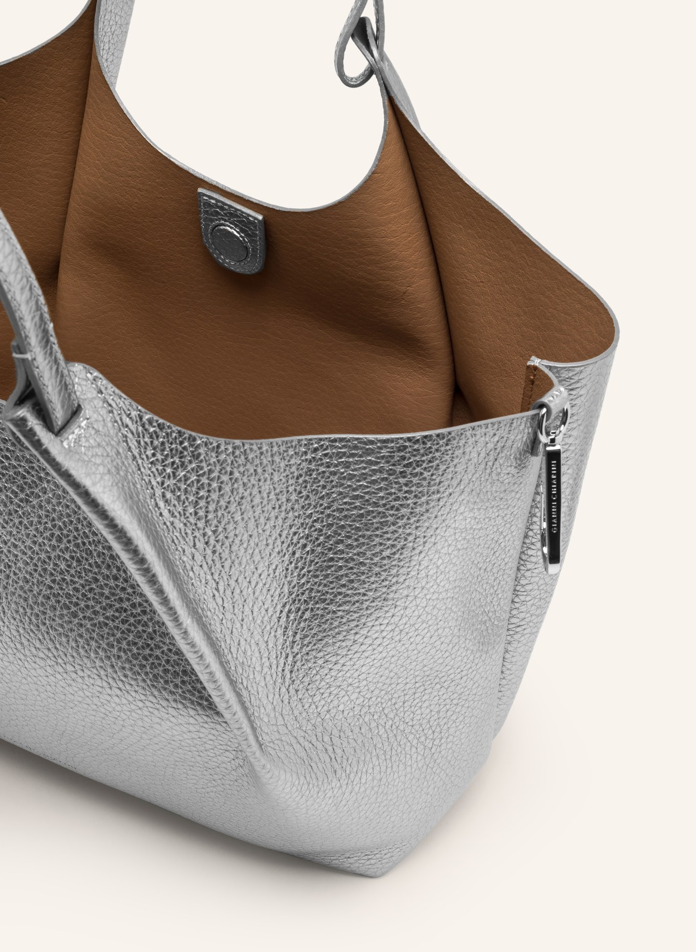 GIANNI CHIARINI Shopper DUA XL mit Pouch: SILBER
