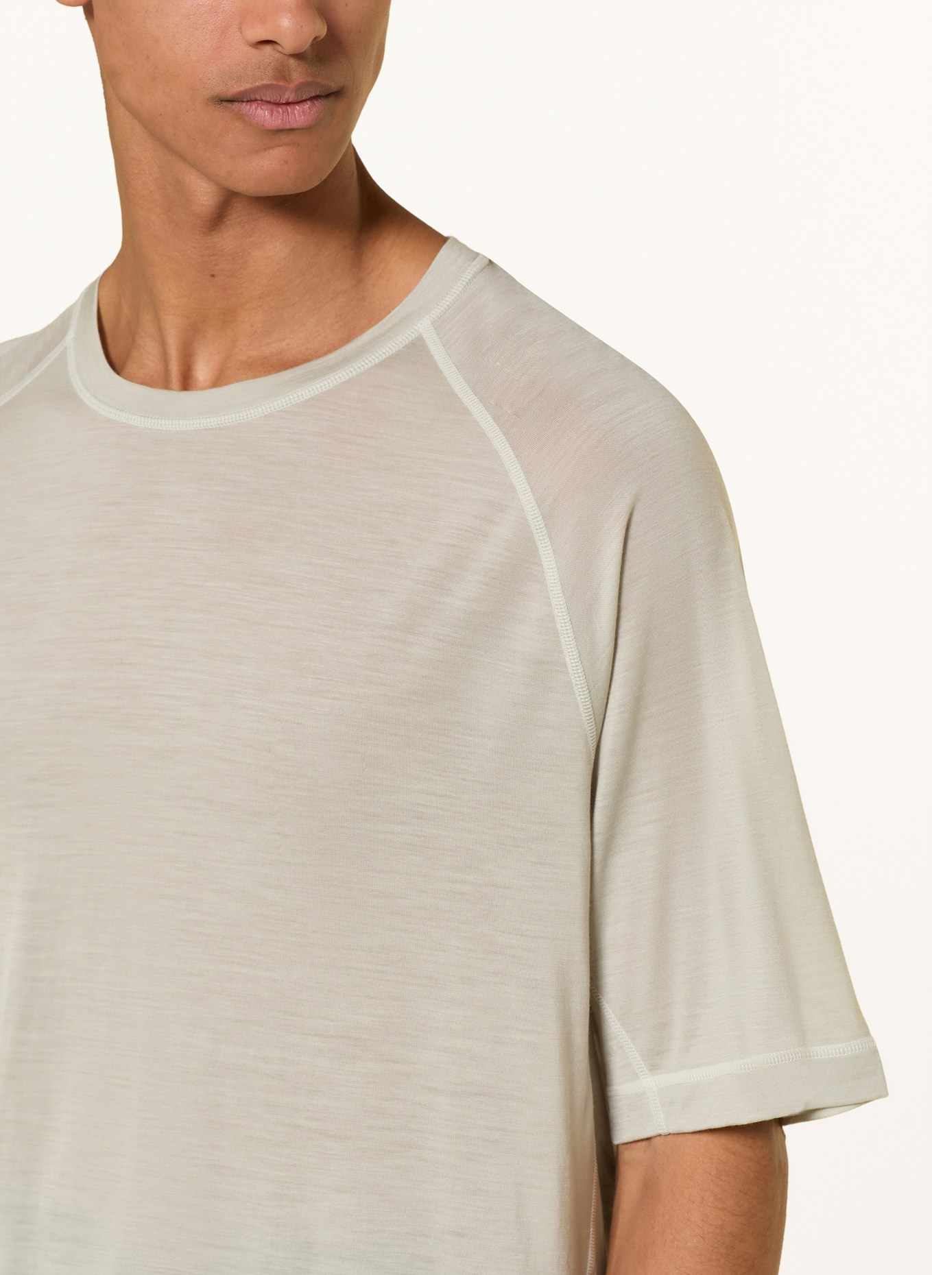 MAMMUT TREE WOOL FL Performance Shirt: LIGHT GRAY