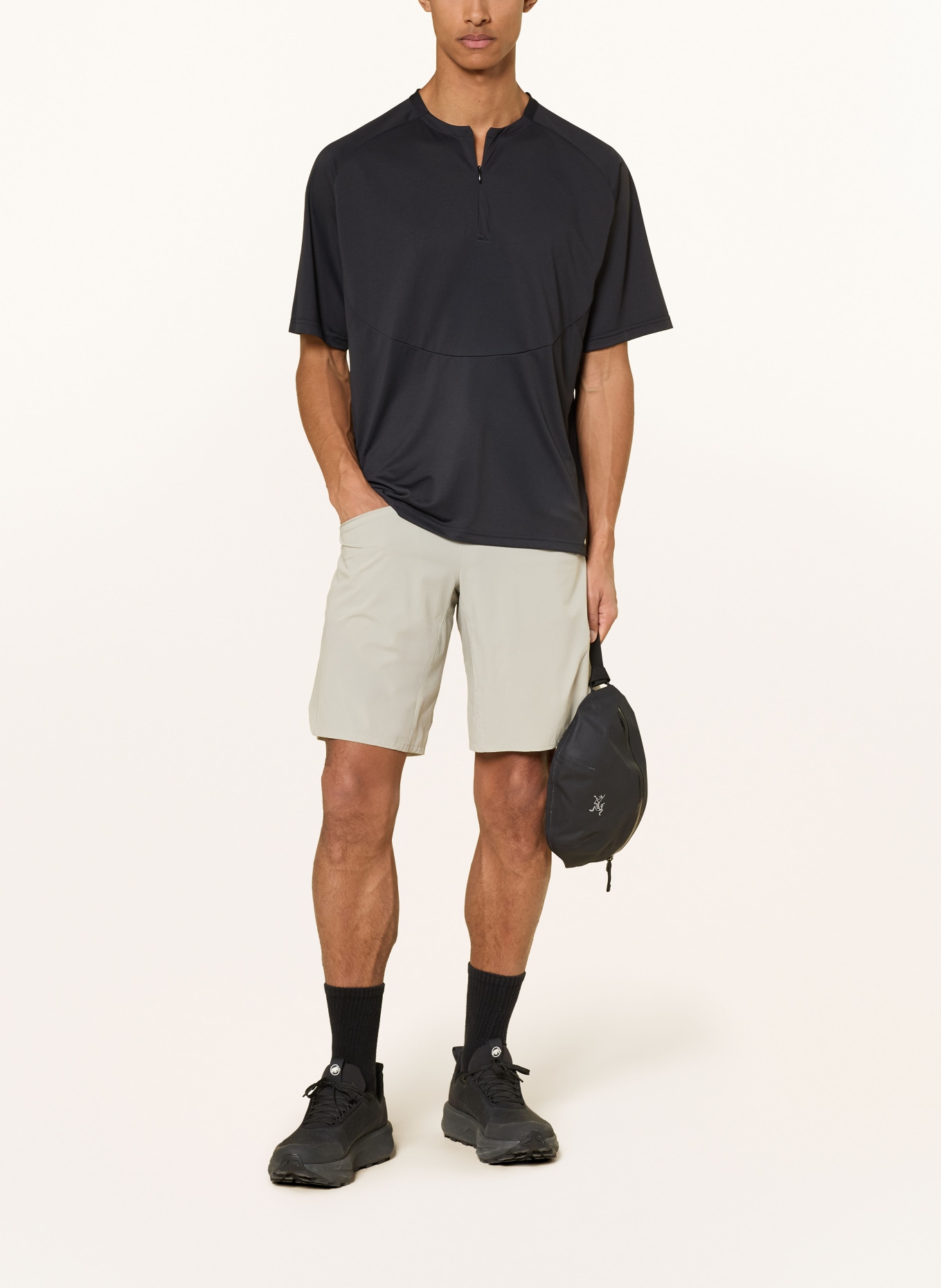 MAMMUT Functioneel shirt LIGHT FL HALF ZIP: ZWART