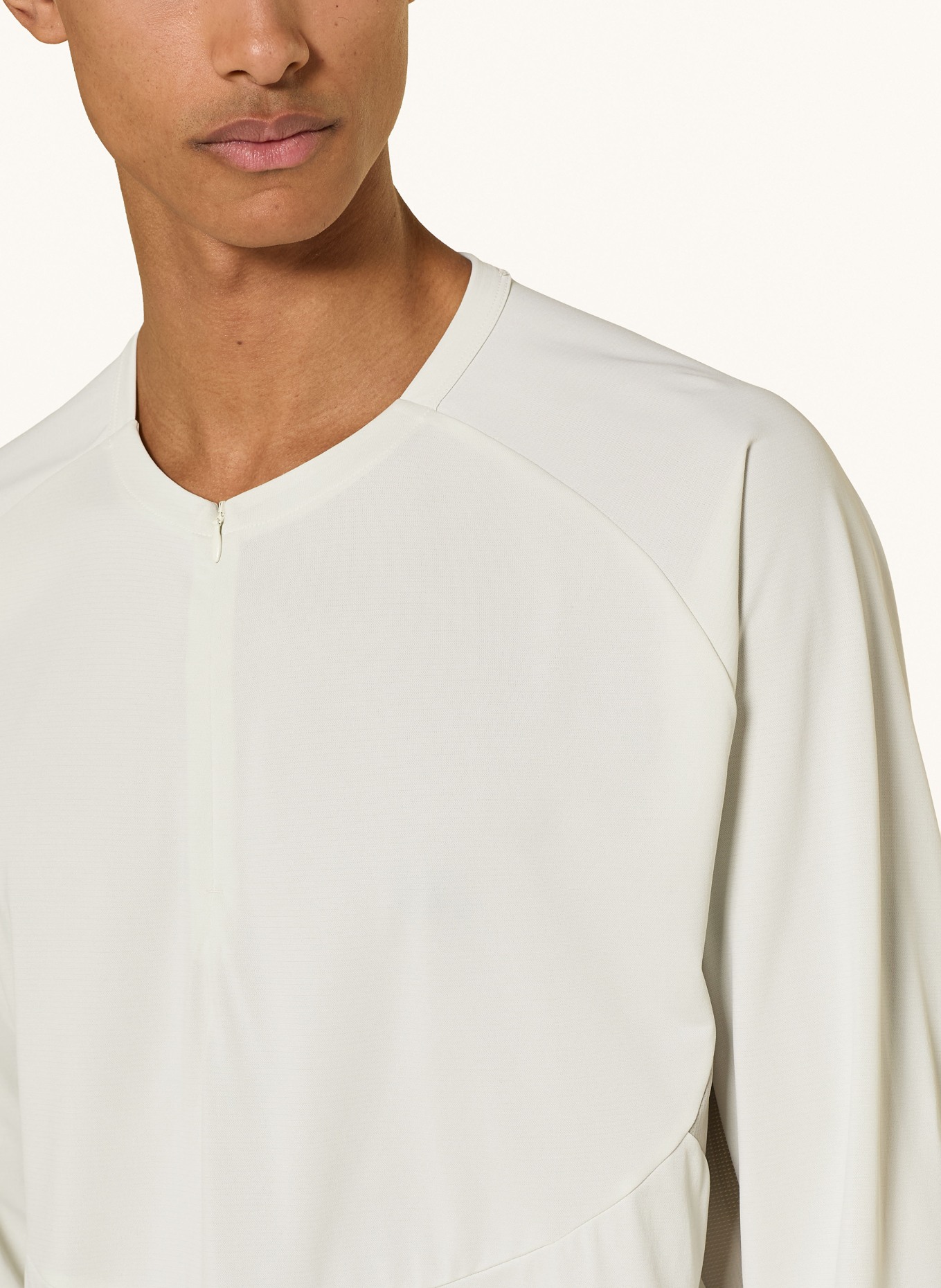 MAMMUT T-shirt met lange mouwen LIGHT FL HALF ZIP: ECRU / GRIJS