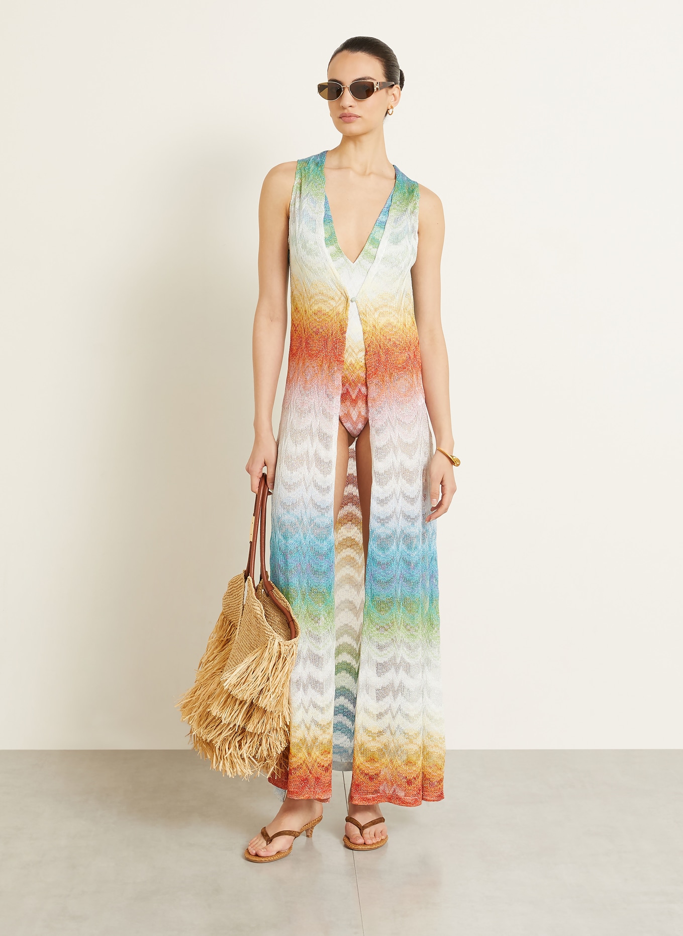 MISSONI Pletené šaty s třpytivou přízí: ČERVENÁ / ZELENÁ / BÍLÁ