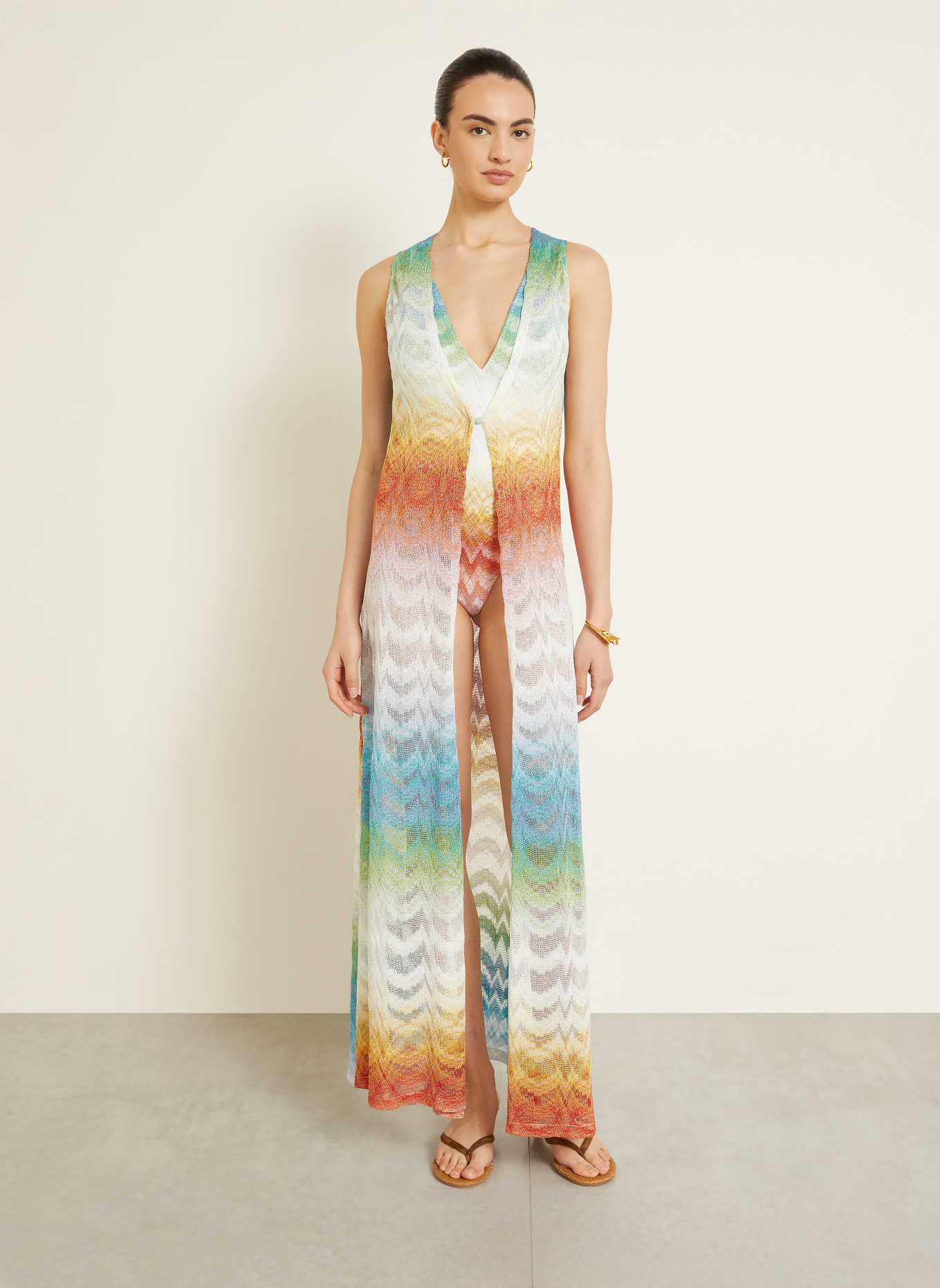 MISSONI Pletené šaty s třpytivou přízí: ČERVENÁ / ZELENÁ / BÍLÁ