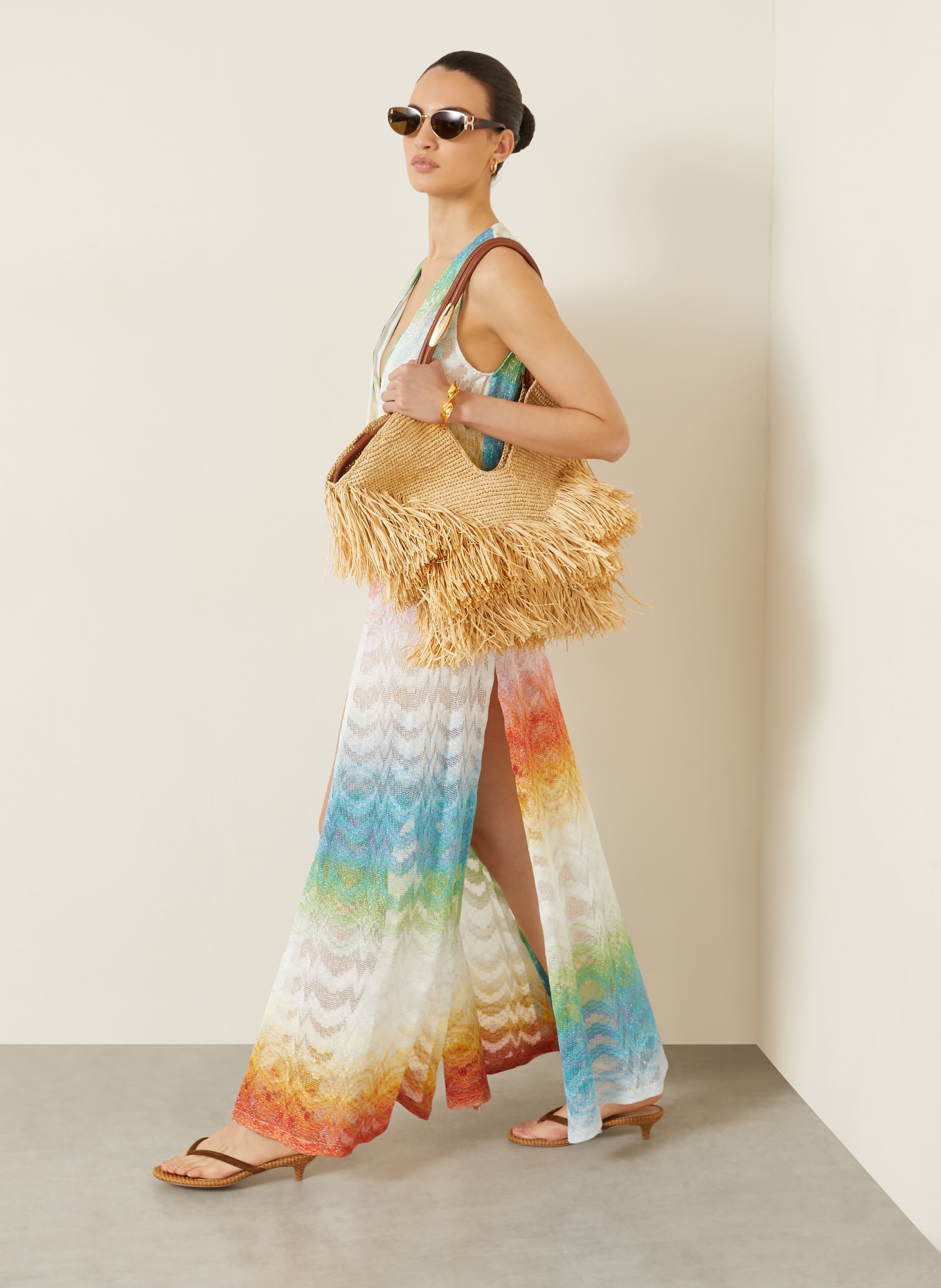 MISSONI Pletené šaty s třpytivou přízí: ČERVENÁ / ZELENÁ / BÍLÁ