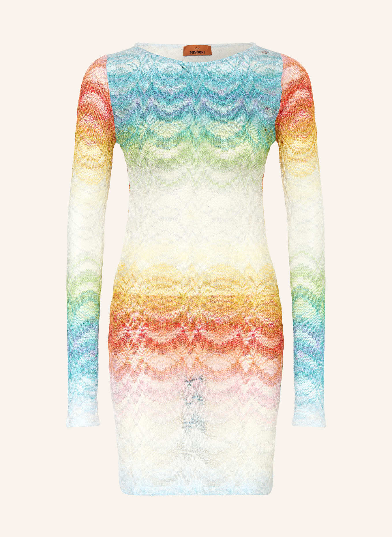MISSONI Sukienka plażowa z błyszczącą nicią: JASNONIEBIESKI / POMARAŃCZOWY / BIAŁY
