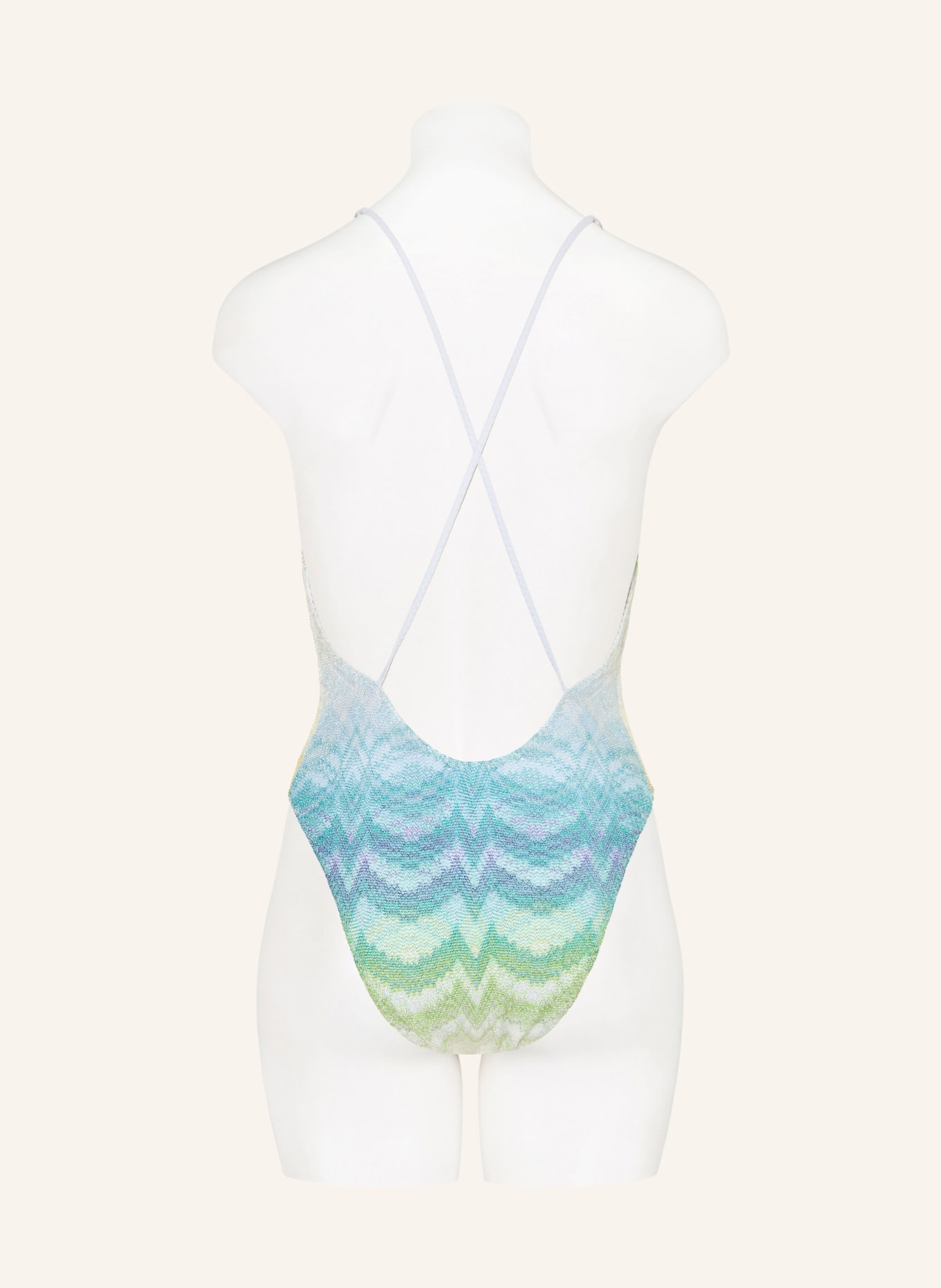 MISSONI Maillot de bain avec fil pailleté: VERT / ORANGE / BLANC