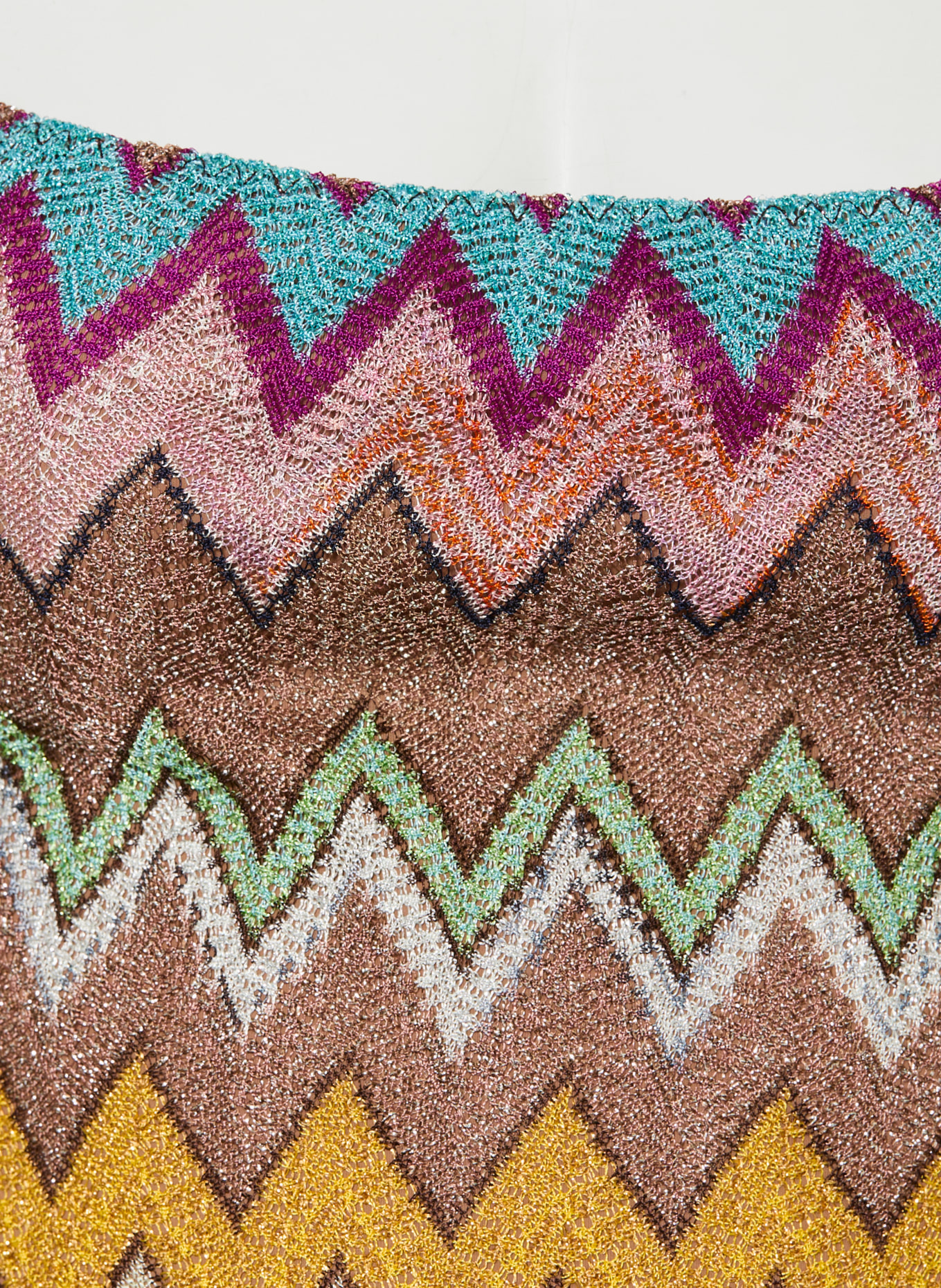 MISSONI Badeanzug mit Glitzergarn: BRAUN / DUNKELGELB / MINT