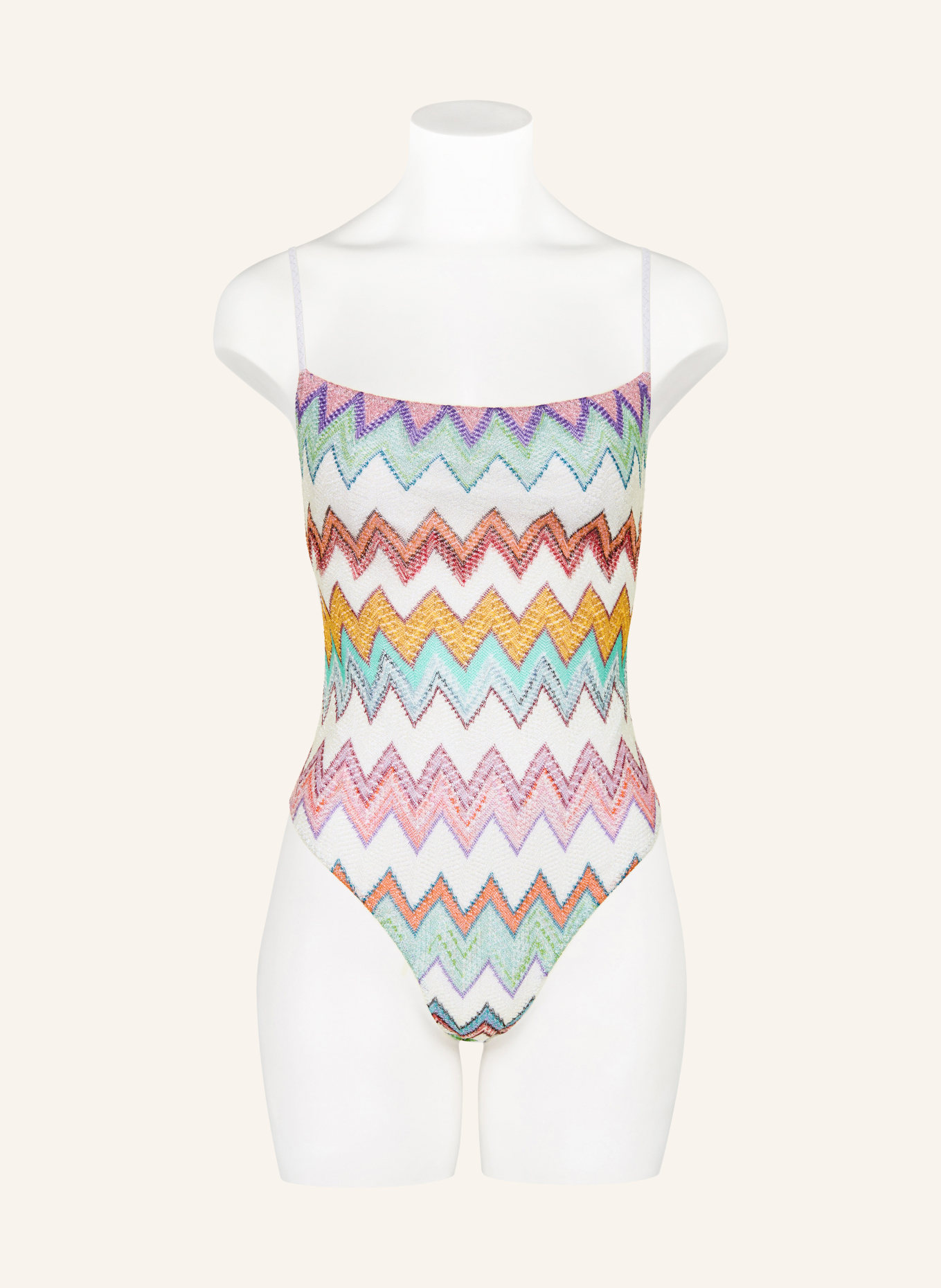 MISSONI Badeanzug mit Glitzergarn: ORANGE / DUNKELGELB / WEISS