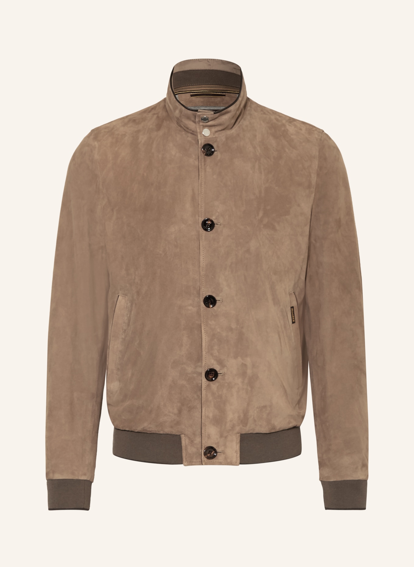 MOORER Skórzana kurtka BERNIE z odpinanym kołnierzem: SZAROBRĄZOWY / CIEMNOBRĄZOWY