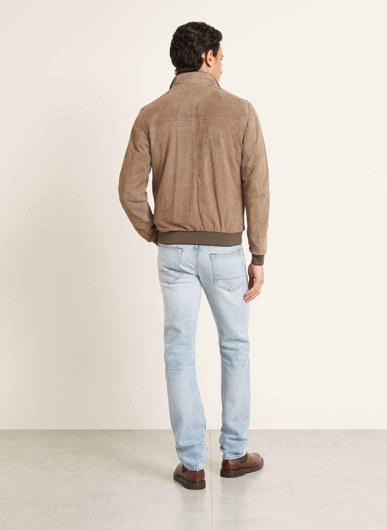 MOORER Skórzana kurtka BERNIE z odpinanym kołnierzem: SZAROBRĄZOWY / CIEMNOBRĄZOWY