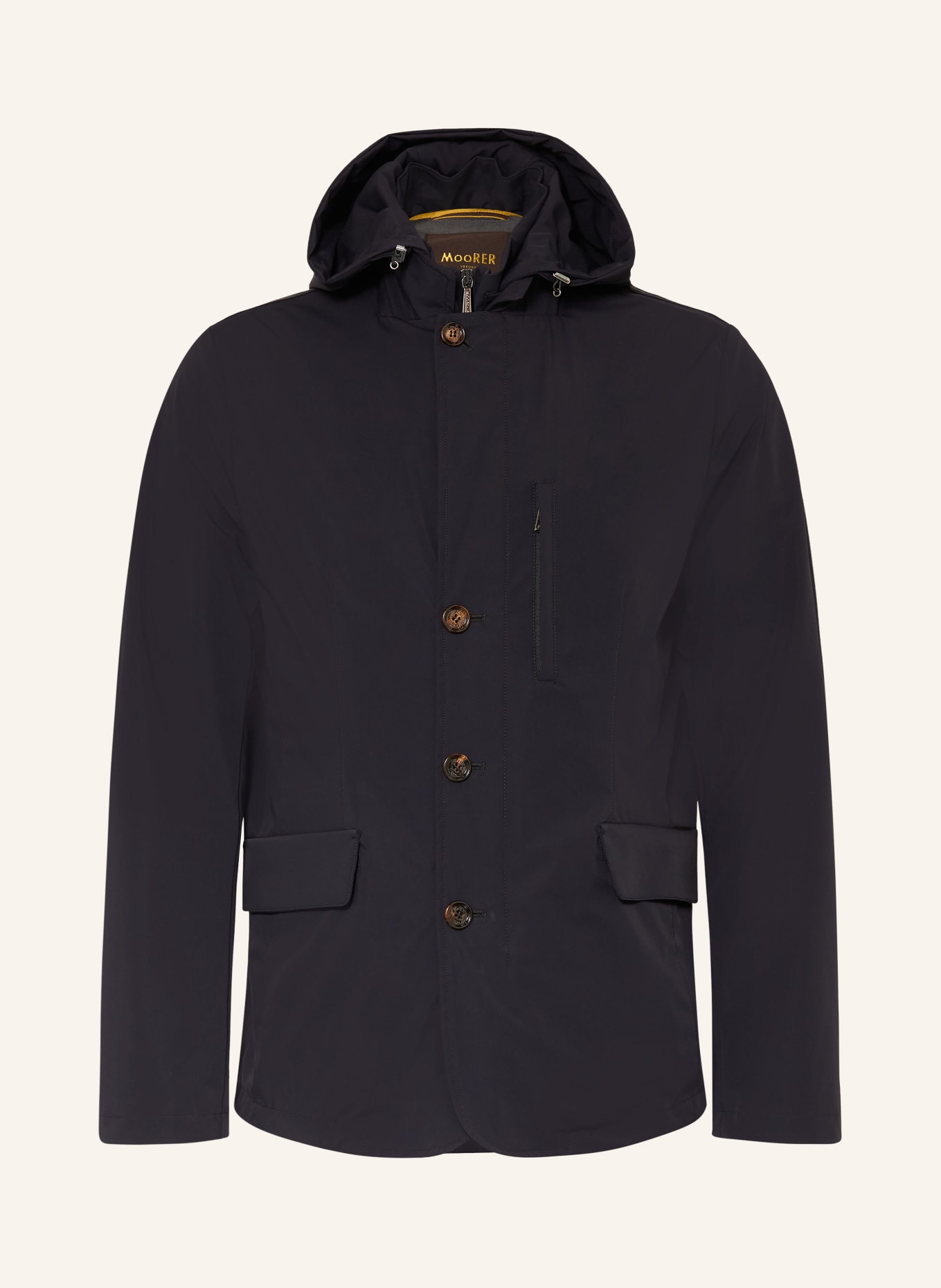 MOORER Jacke RAINERI mit herausnehmbarer Blende und abnehmbarer Kapuze: DUNKELBLAU