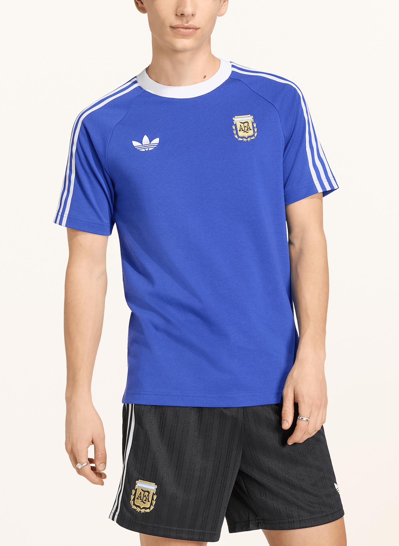 adidas T-Shirt ARGENTINIEN ORIGINALS: BLAU / GOLD / WEISS