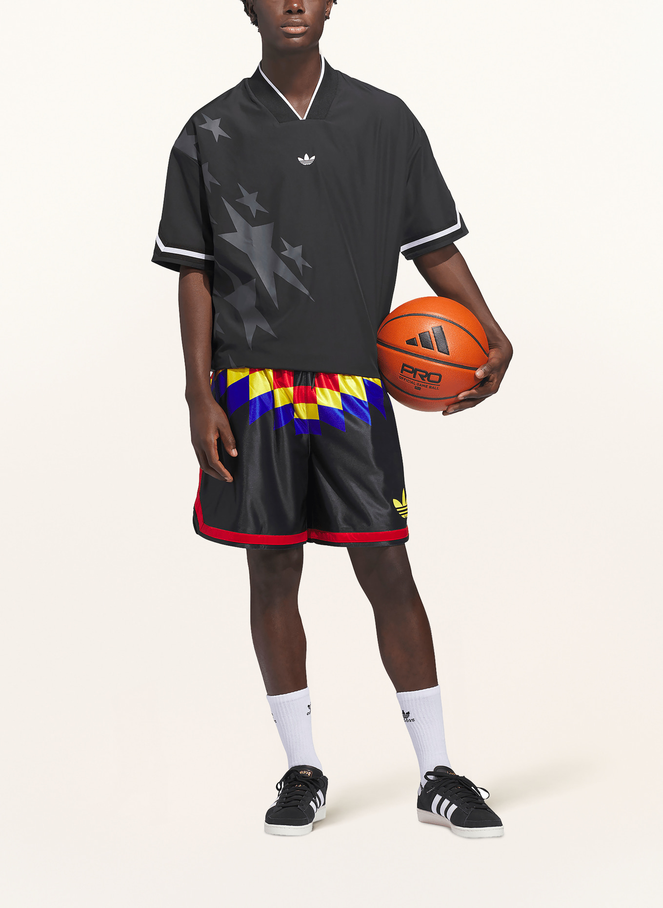 adidas Basketbalshorts ORIGINALS BASKETBALL DIAMOND PACK: ZWART / ROOD / GEEL