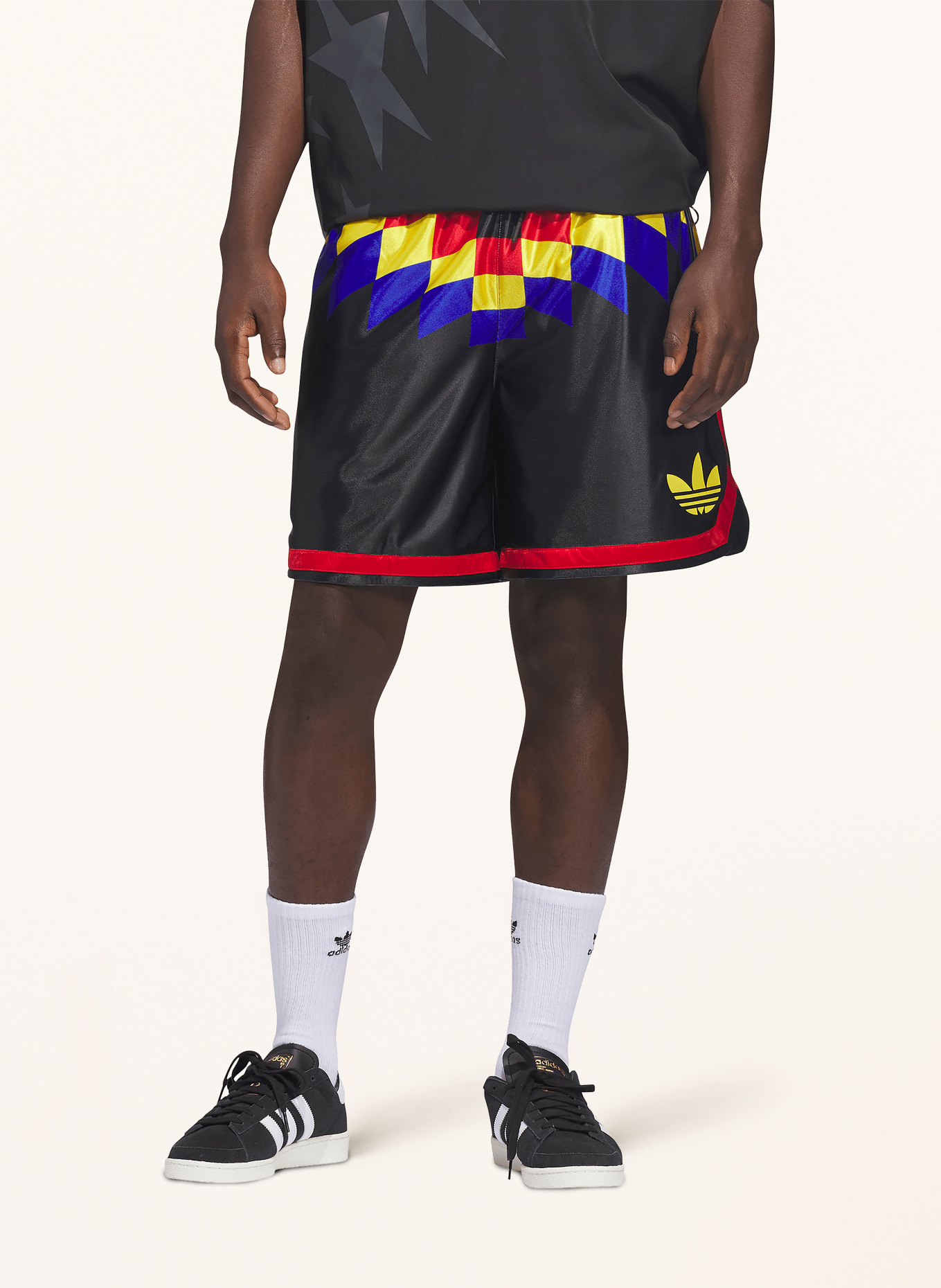 adidas Basketbalshorts ORIGINALS BASKETBALL DIAMOND PACK: ZWART / ROOD / GEEL