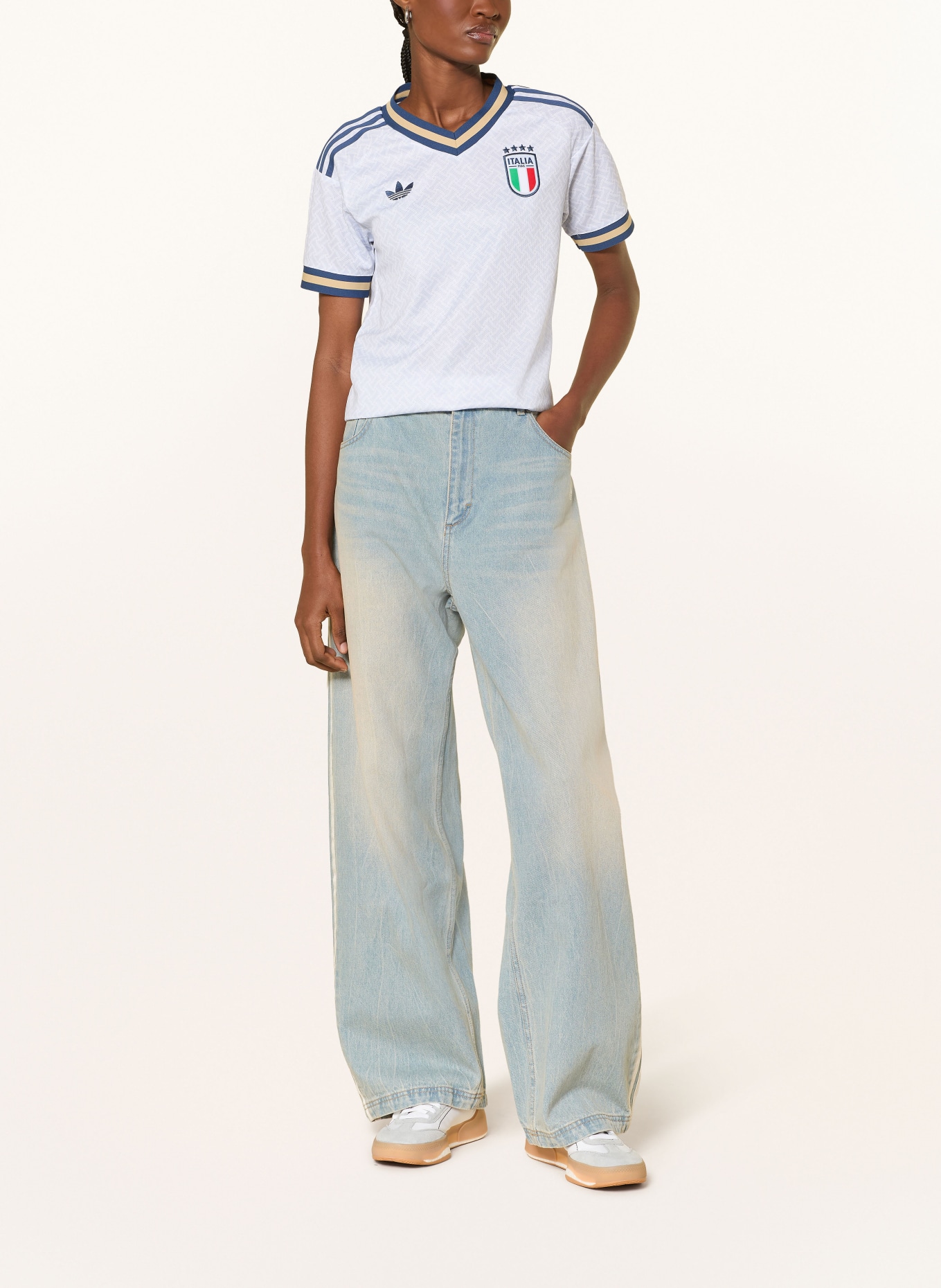 adidas Auswärtstrikot ITALY 26: HELLBLAU / CAMEL / BLAU