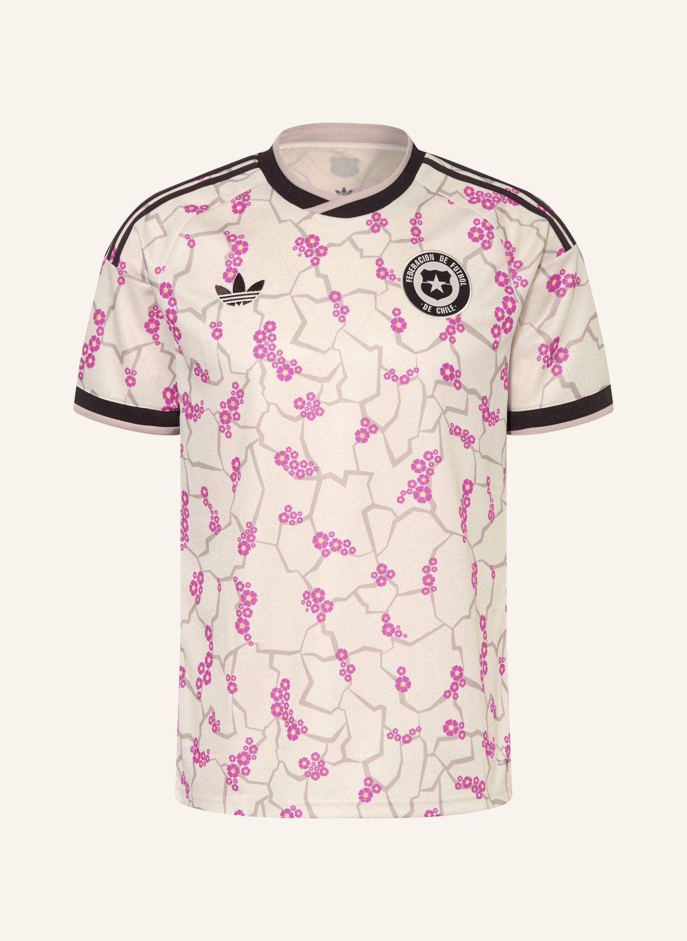 adidas Koszulka wyjazdowa CHILE 26: JASNOBRĄZOWY / CIEMNOBRĄZOWY / JASKRAWY FIOLETOWY