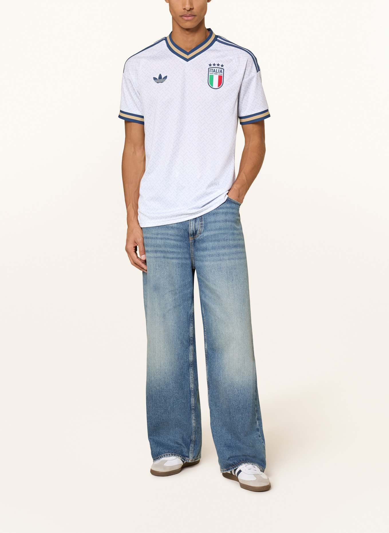 adidas Koszulka wyjazdowa WŁOCHY 26: JASNONIEBIESKI / CAMELOWY / GRANATOWY