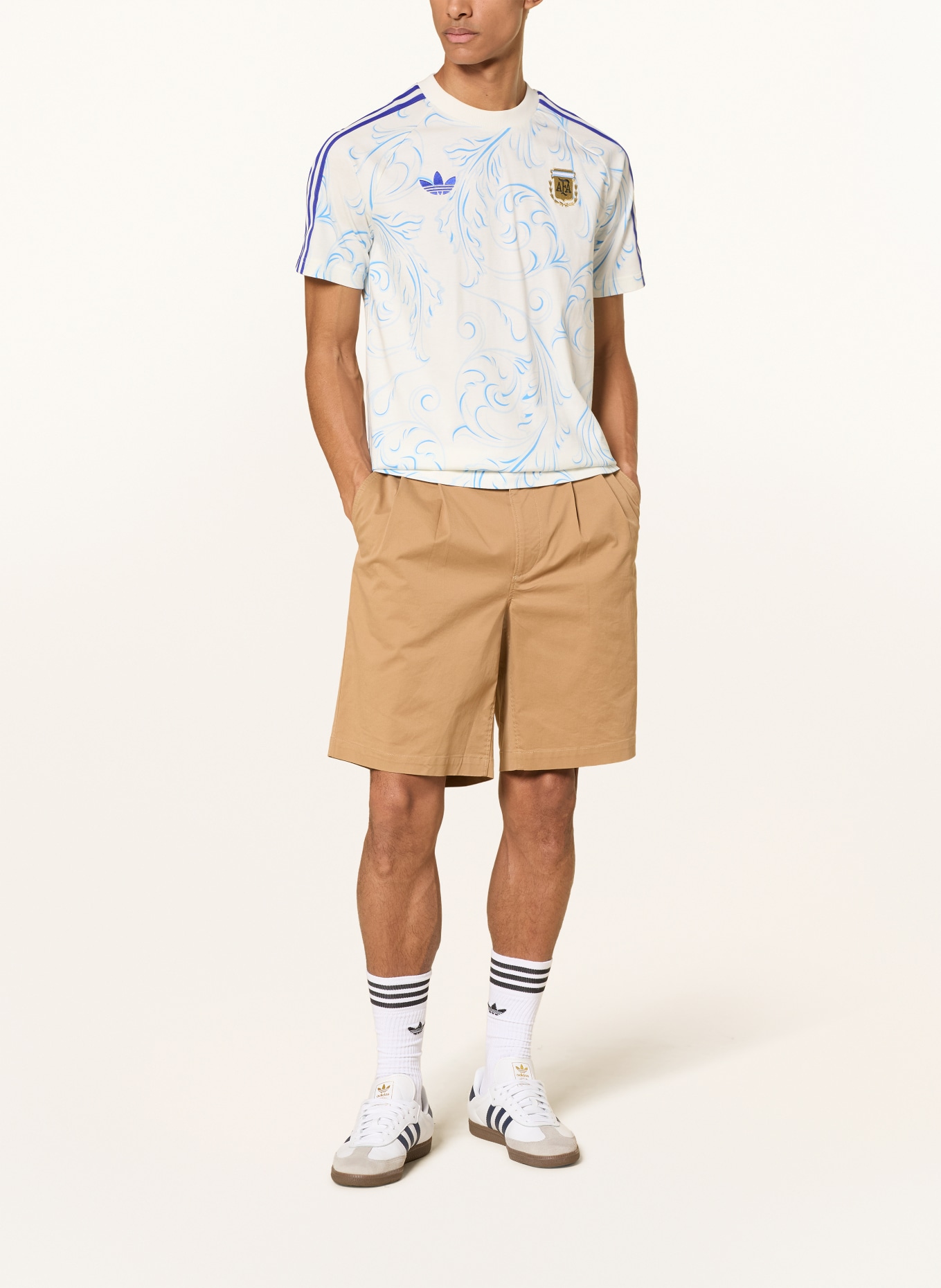 adidas T-Shirt ARGENTINIEN ORIGINALS: WEISS / BLAU