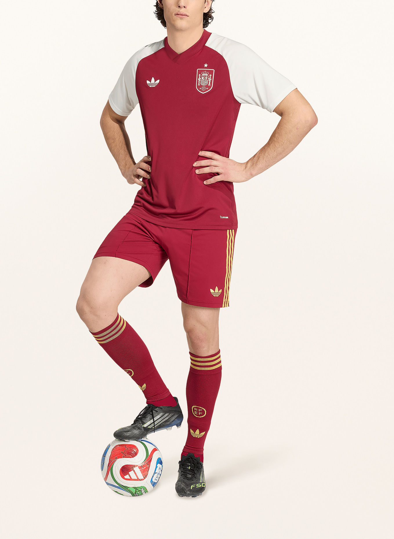 adidas Aufwärmshirt SPANIEN AUSWÄRTS: DUNKELROT / WEISS