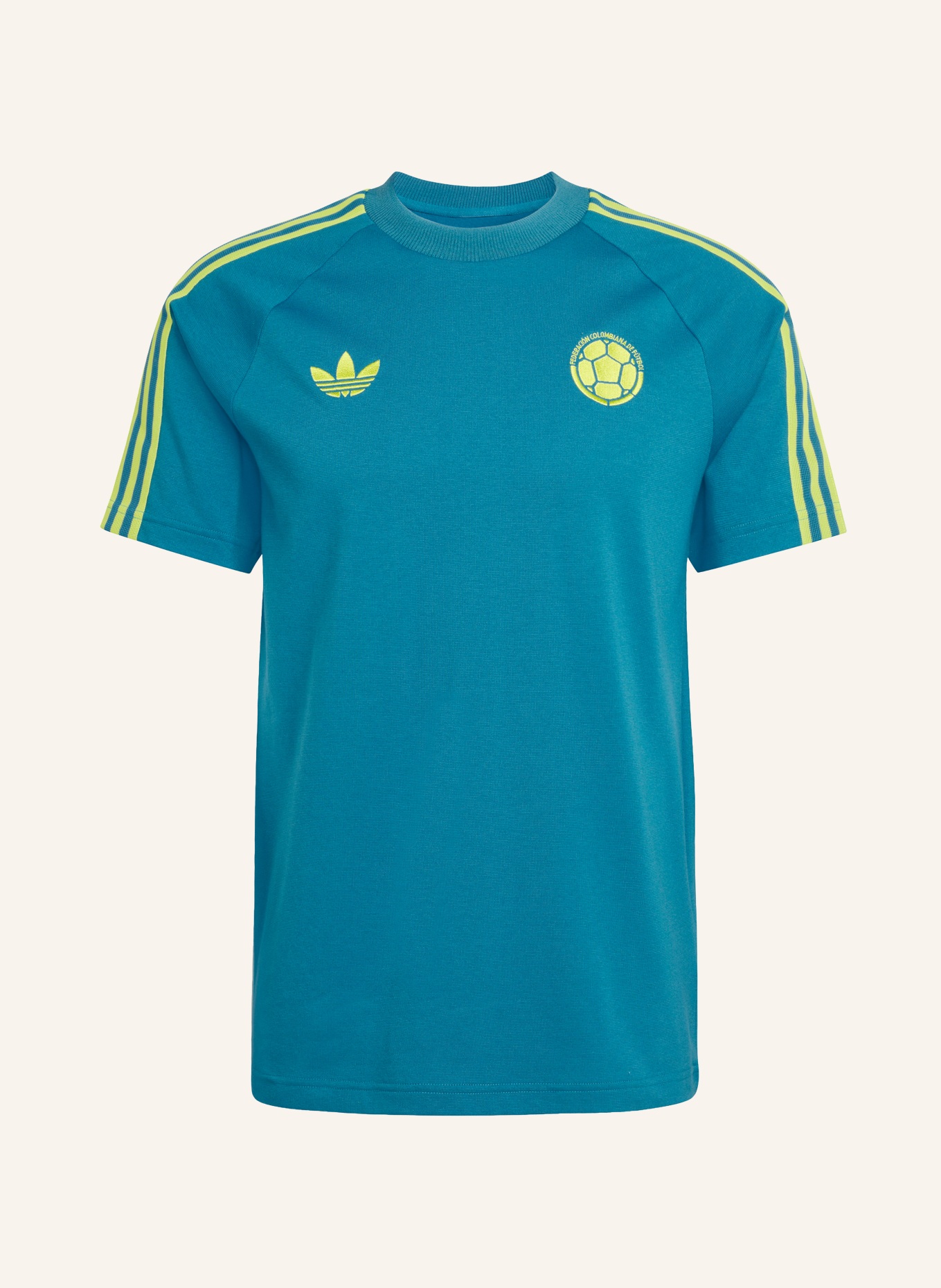 adidas T-Shirt KOLUMBIEN ORIGINALS: PETROL / GELB