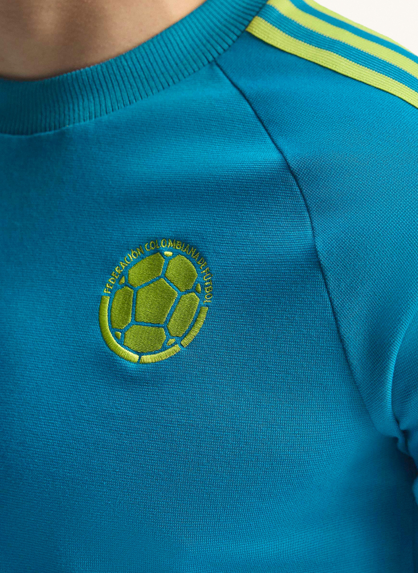 adidas T-Shirt KOLUMBIEN ORIGINALS: PETROL / GELB