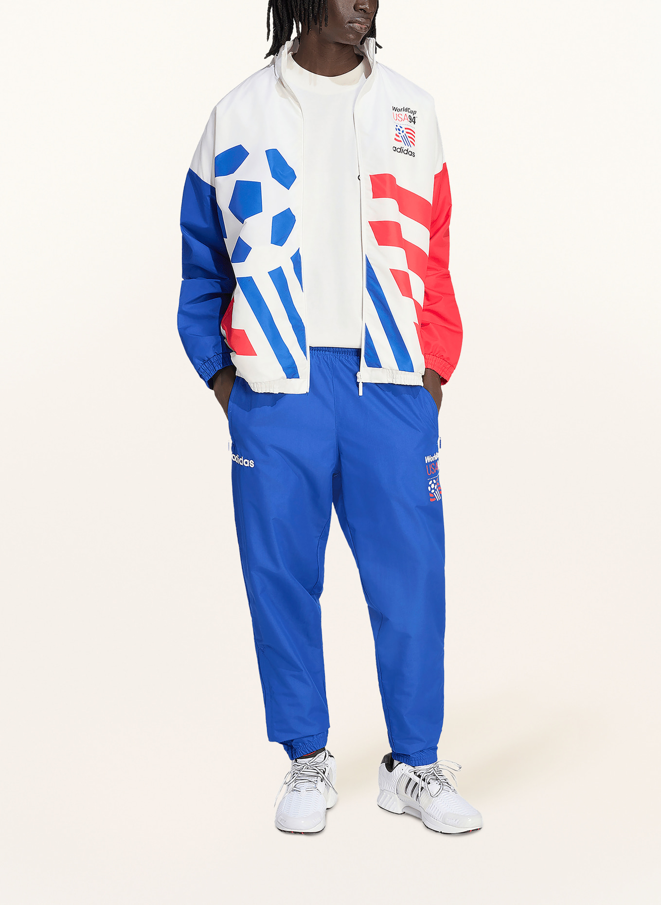adidas Trainingsjack GRAPHIC: WIT / ROOD / BLAUW