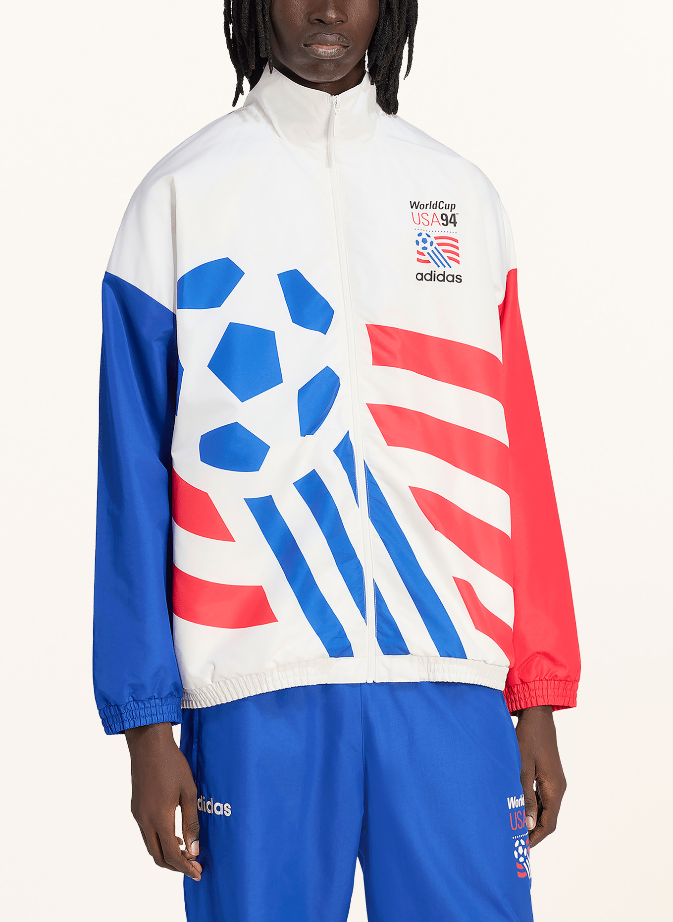 adidas Trainingsjack GRAPHIC: WIT / ROOD / BLAUW