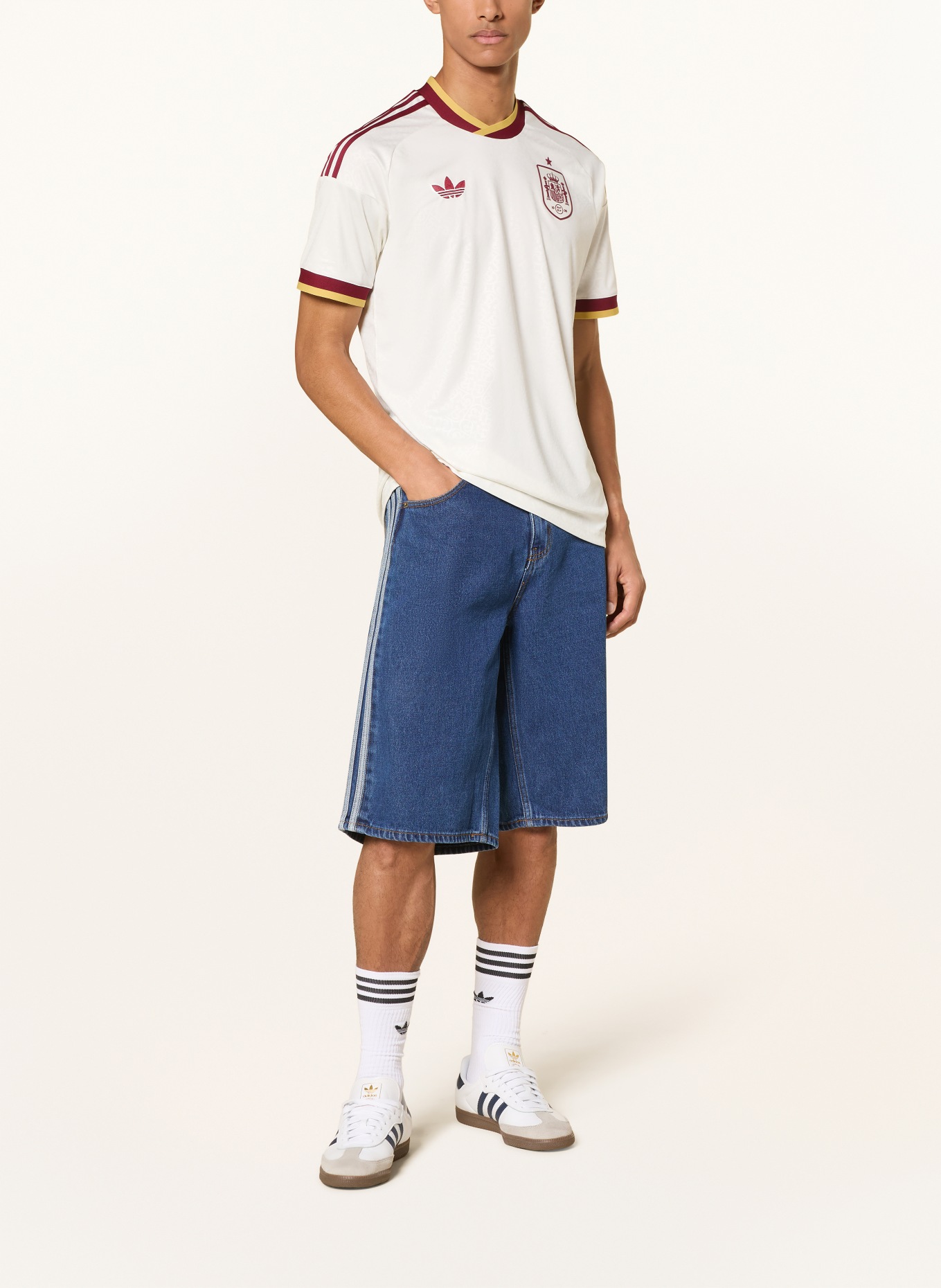 adidas Koszulka wyjazdowa HISZPANIA 26: BIAŁY / CIEMNOCZERWONY / ŻÓŁTY