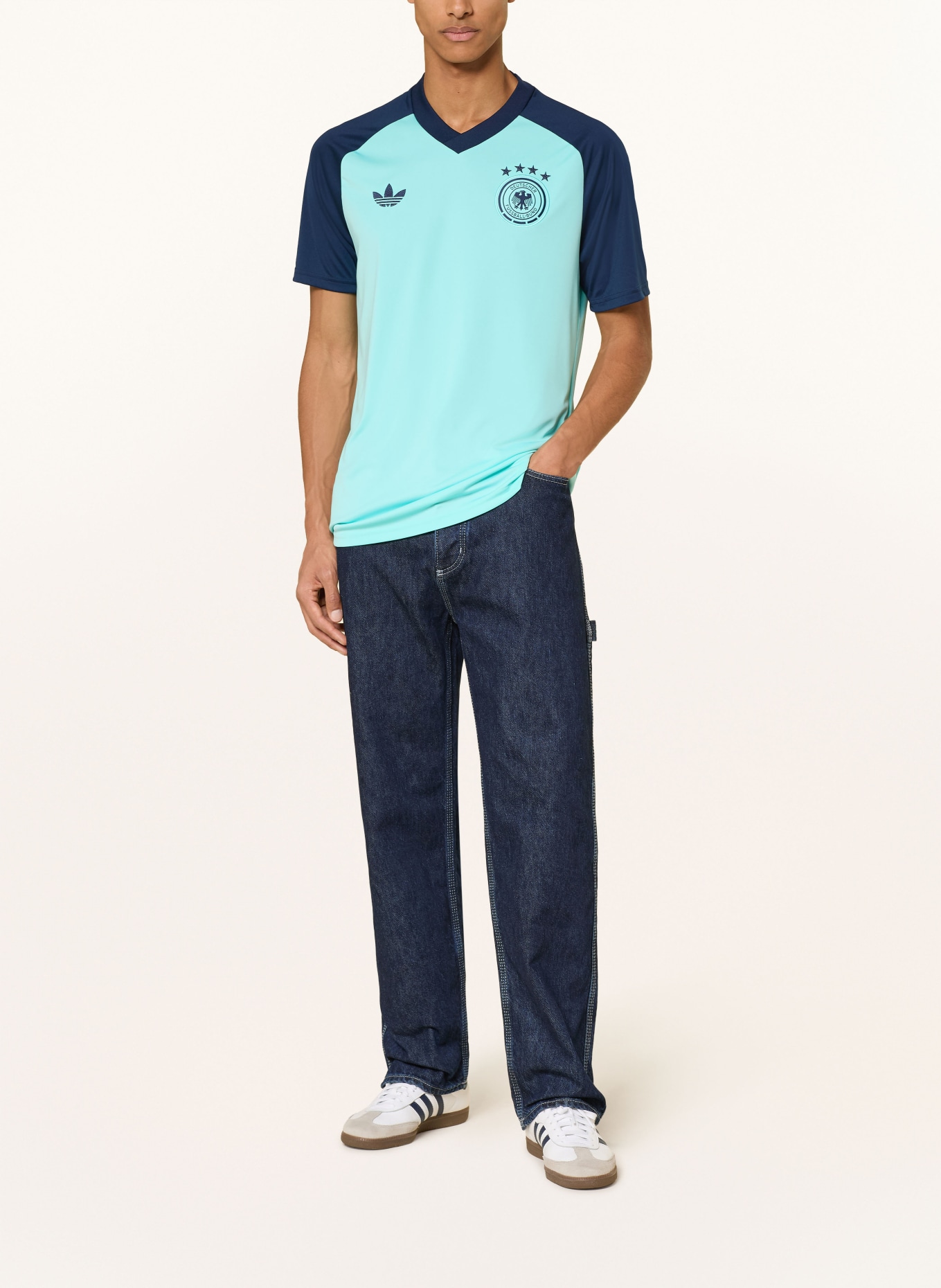 adidas Koszulka wyjazdowa NIEMCY 26 PRE-MATCH: MIĘTOWY / GRANATOWY