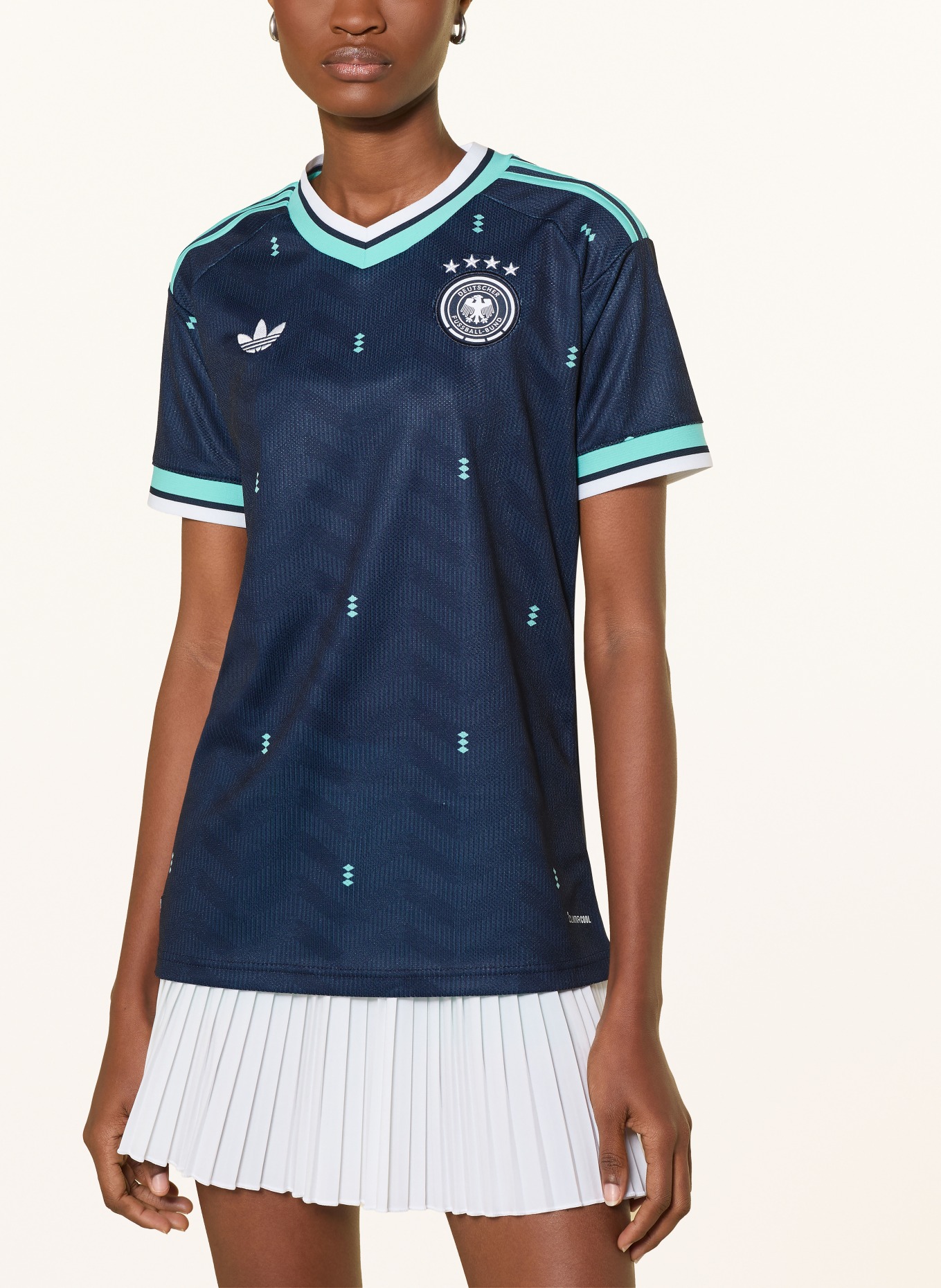 adidas Auswärtstrikot DEUTSCHLAND 26: DUNKELBLAU / TÜRKIS / WEISS