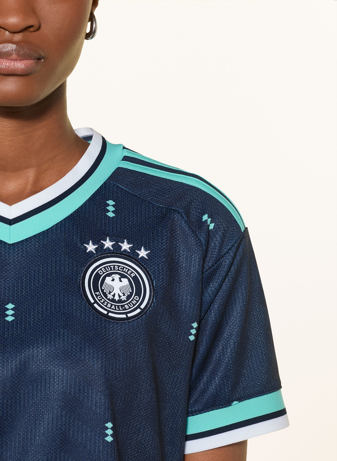 adidas Auswärtstrikot DEUTSCHLAND 26: DUNKELBLAU / TÜRKIS / WEISS