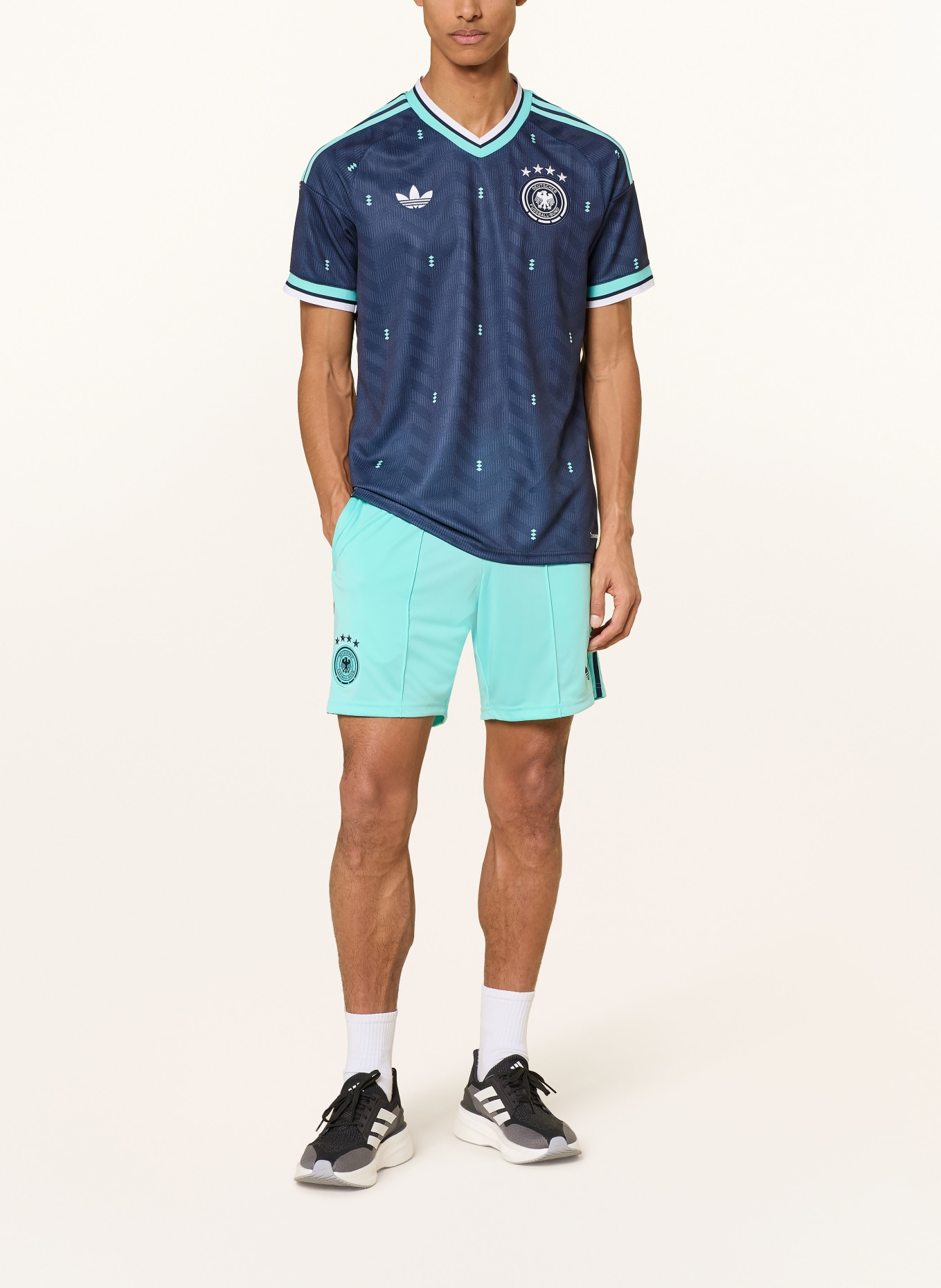 adidas Koszulka wyjazdowa NIEMCY 26: GRANATOWY / JASKRAWY NIEBIESKI / BIAŁY