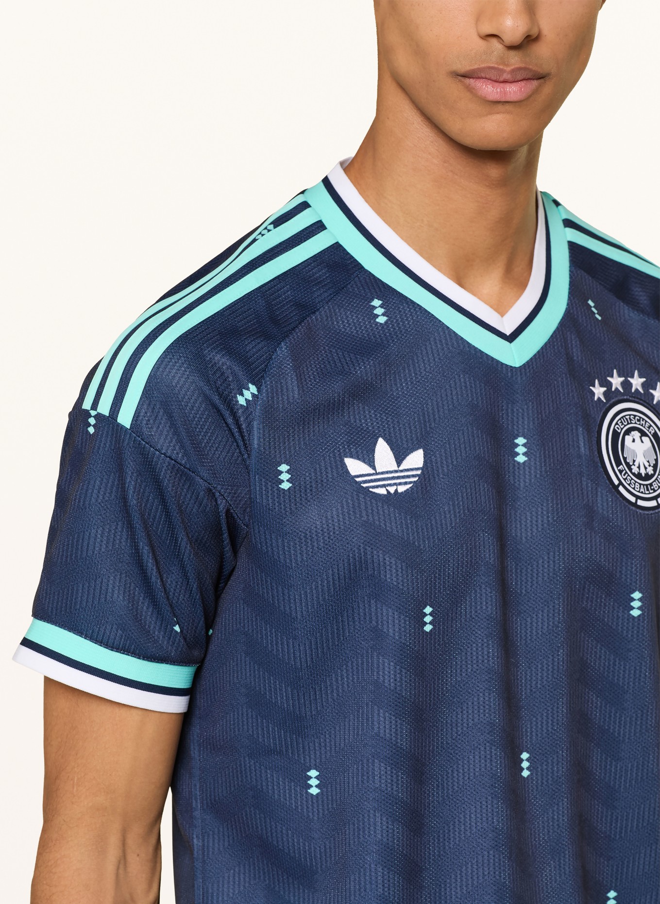 adidas Koszulka wyjazdowa NIEMCY 26: GRANATOWY / JASKRAWY NIEBIESKI / BIAŁY