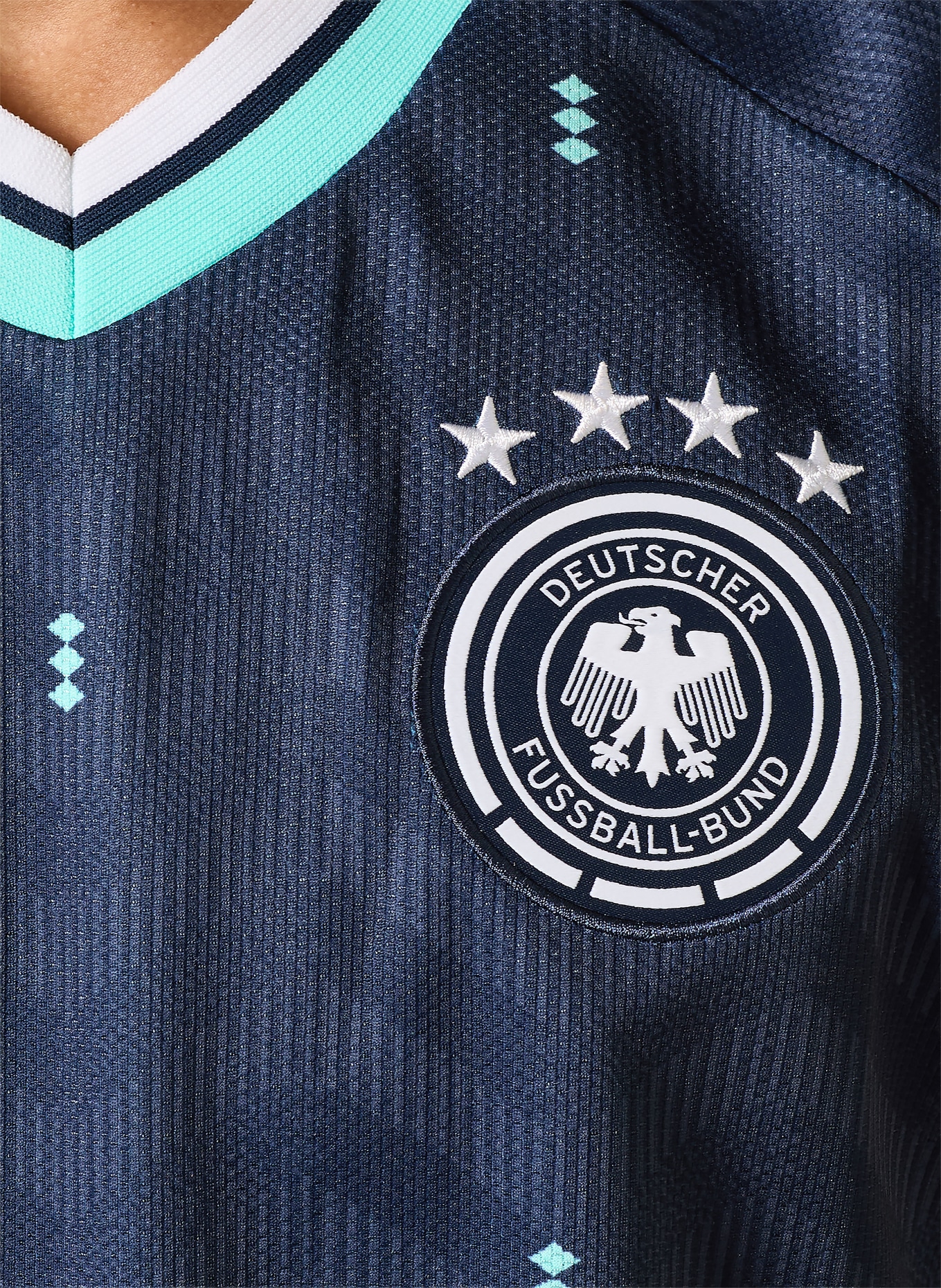 adidas Koszulka wyjazdowa NIEMCY 26: GRANATOWY / JASKRAWY NIEBIESKI / BIAŁY