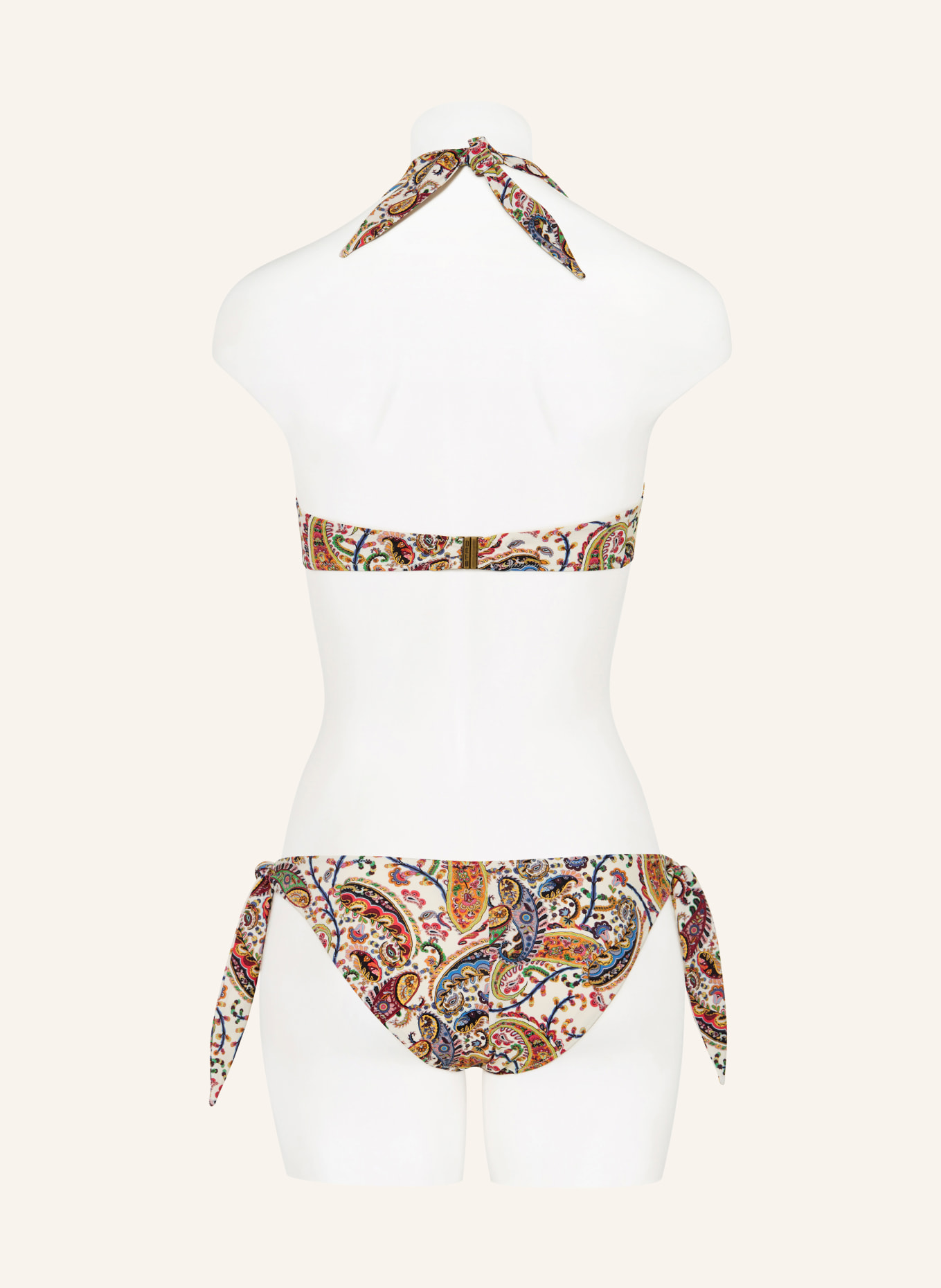 ETRO Bikini met halternek: ECRU / ORANJE / BLAUW