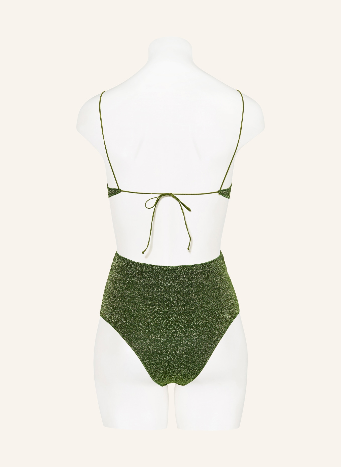 Oséree Triangelbikini LUMIERE met glittergaren: GROEN / GOUD