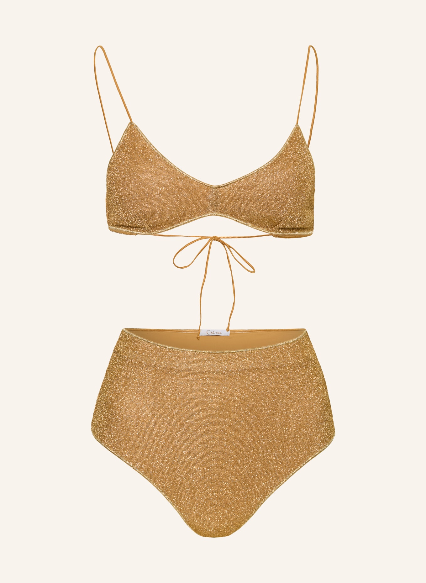 Oséree Triangelbikini LUMIERE met glittergaren: GOUD