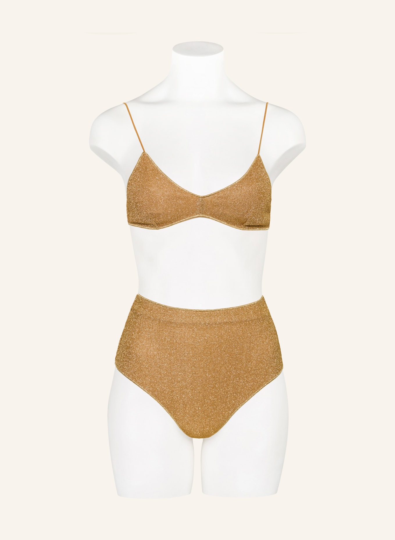 Oséree Triangelbikini LUMIERE met glittergaren: GOUD