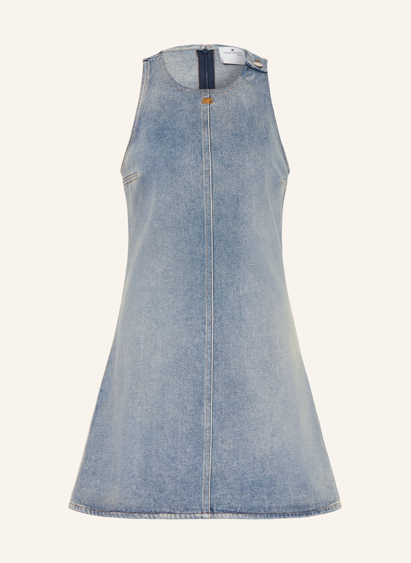 Courrèges robe en jean: BLEU