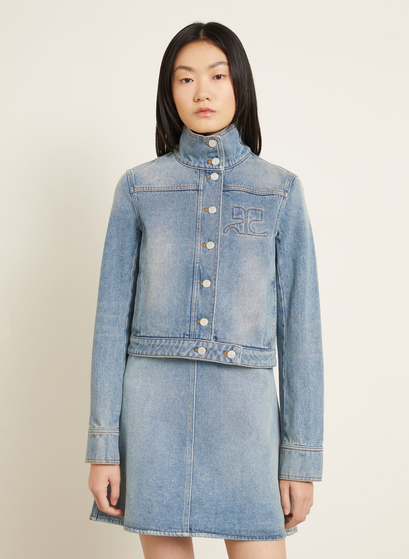 Courrèges denim jacket: 7055 DENIM BLEU DELAVE