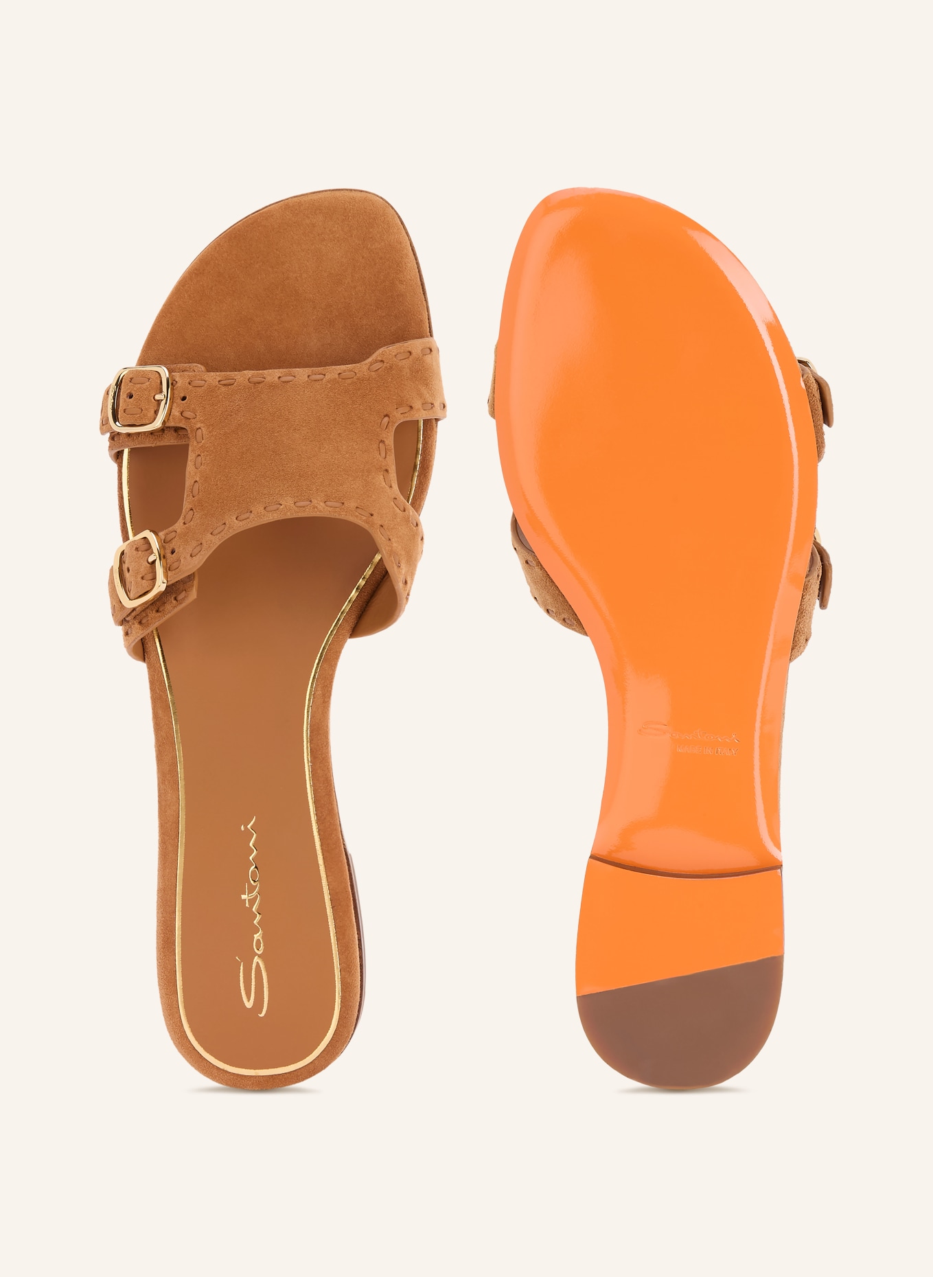 Santoni Pantoletten DIDIFLAIR: HELLBRAUN