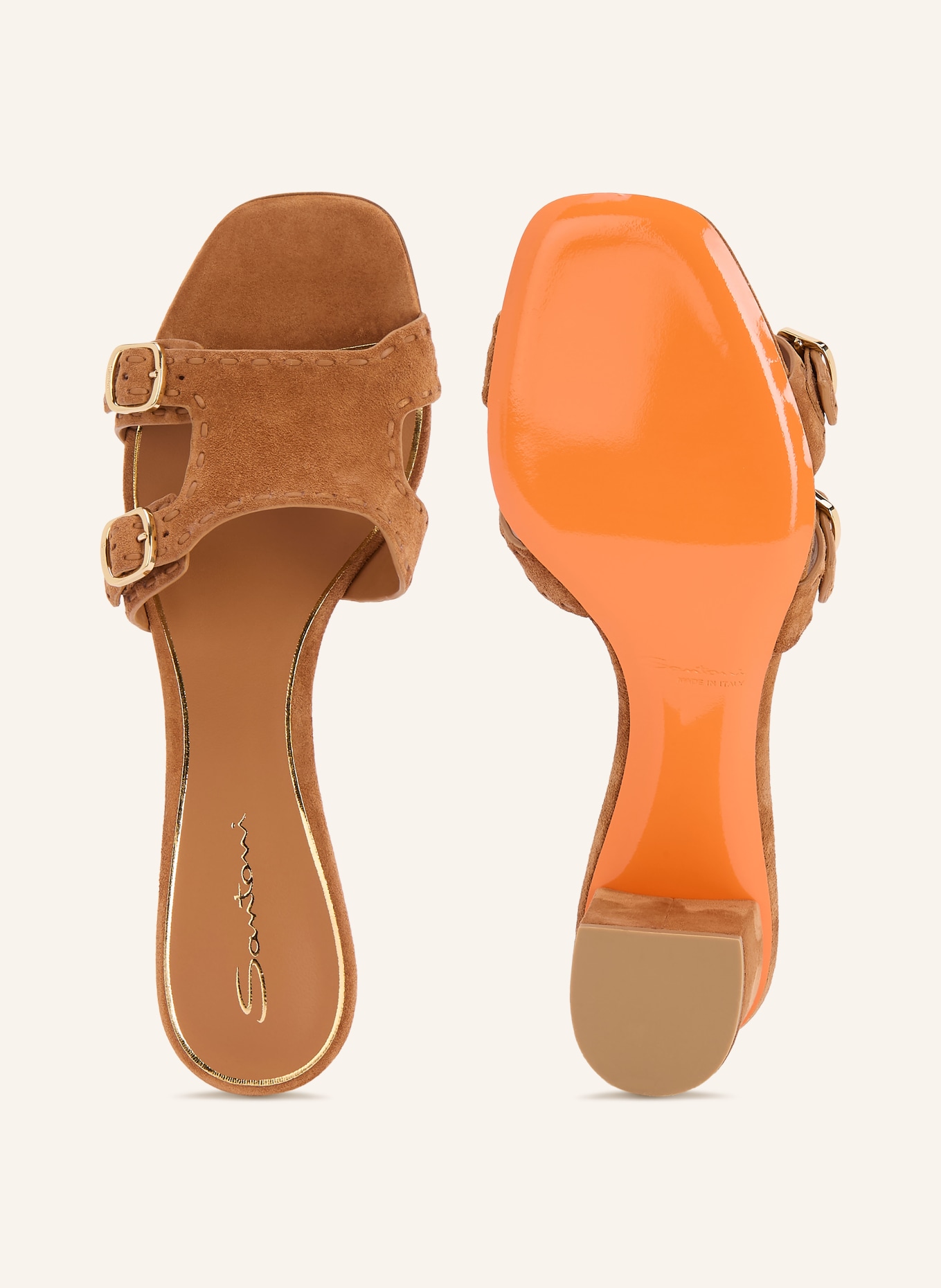 Santoni Mules DIDIFLAIR: HELLBRAUN