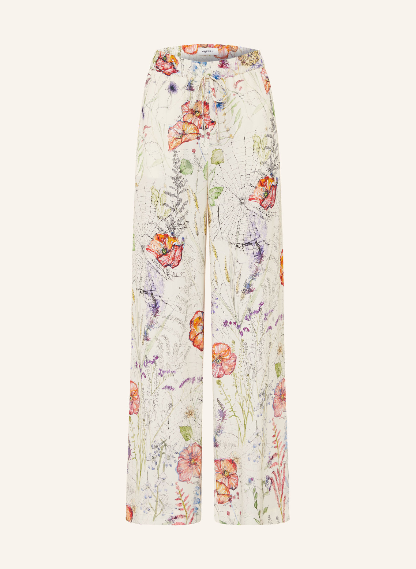 McQUEEN Hose: ECRU / LILA / ROT