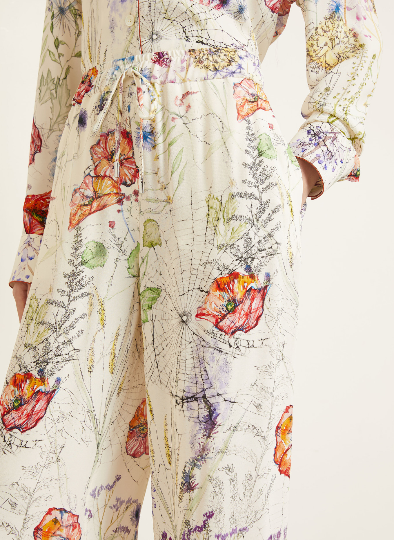 McQUEEN Hose: ECRU / LILA / ROT